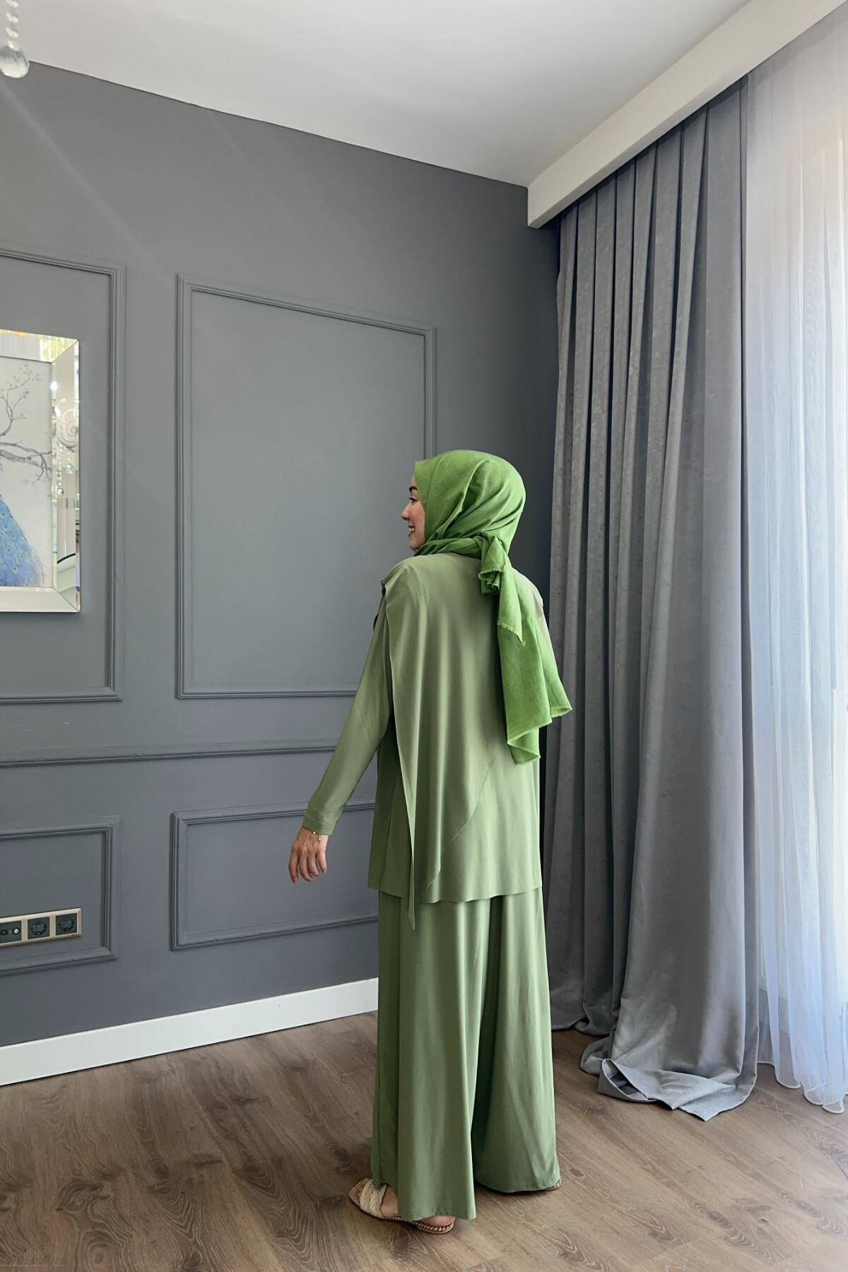 ASİMETRİK ETEK PANTALON SANDY TAKIM 4214 ÇAĞLA