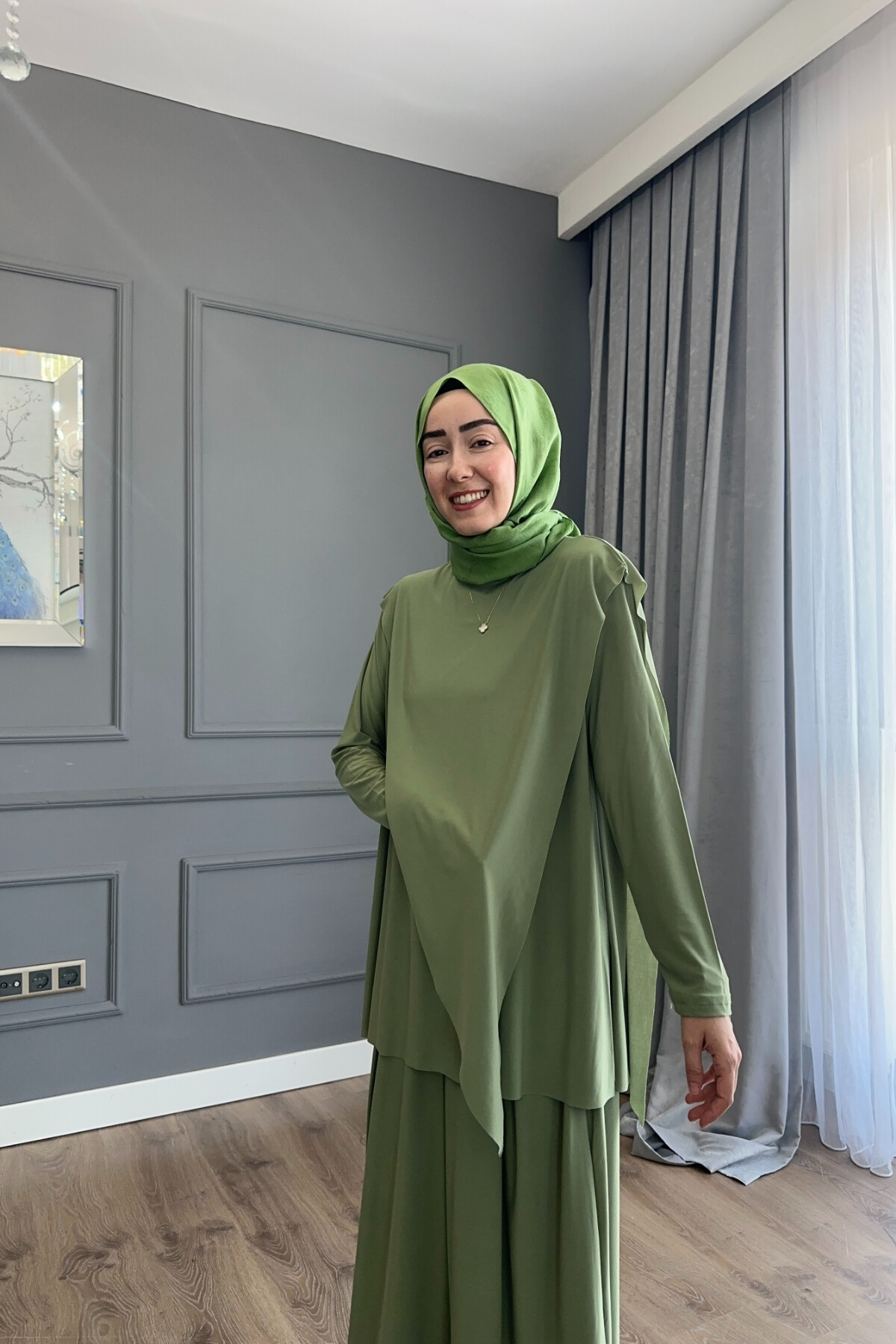 ASİMETRİK ETEK PANTALON SANDY TAKIM 4214 ÇAĞLA