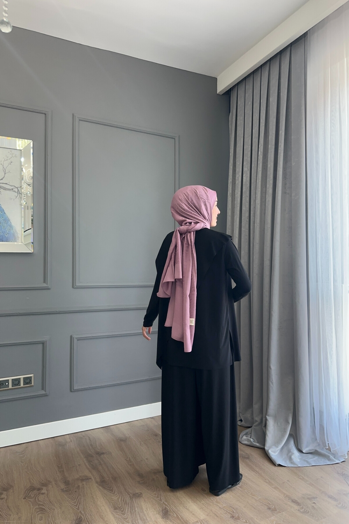 ASİMETRİK ETEK PANTALON SANDY TAKIM 4214 SİYAH