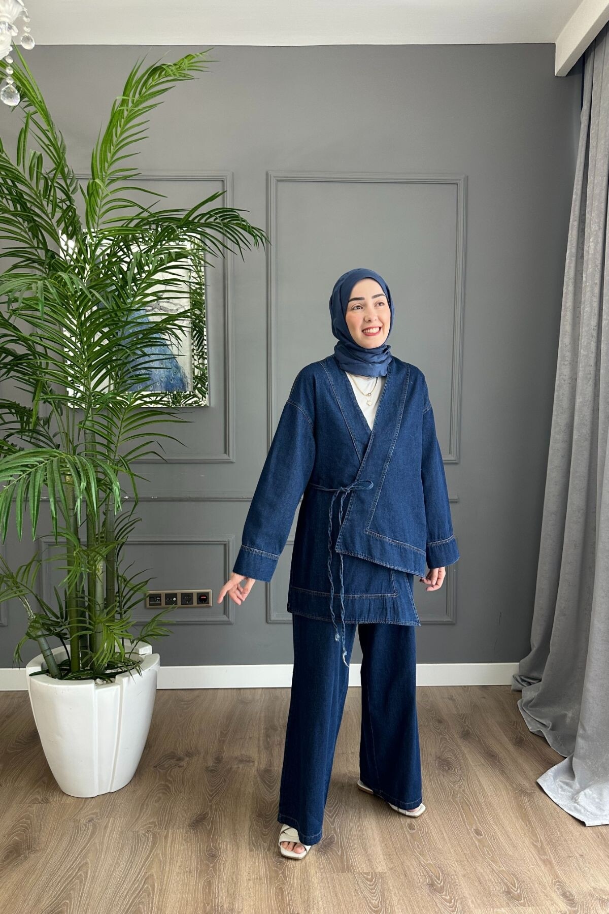 ÇAPRAZ BAĞLAMALI KOT TAKIM 3041 KOYU 