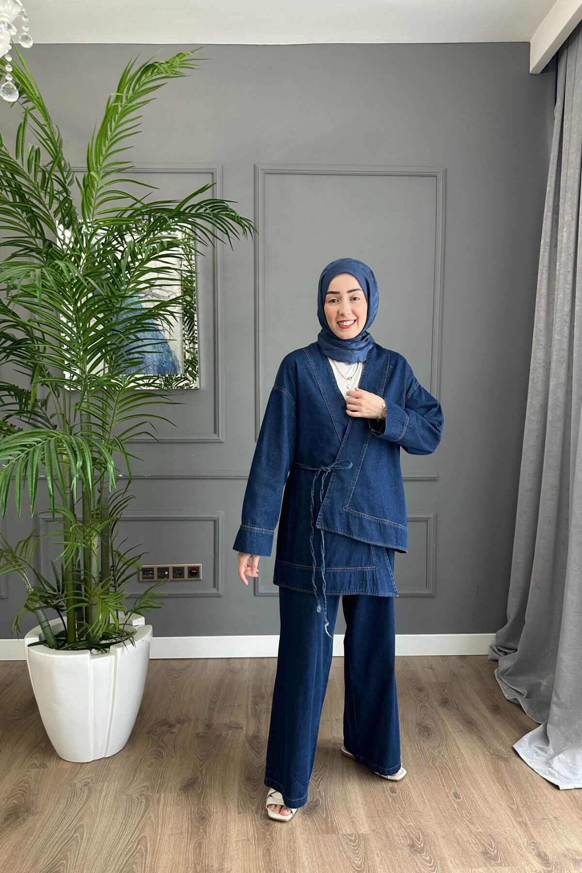 ÇAPRAZ BAĞLAMALI KOT TAKIM 3041 KOYU 