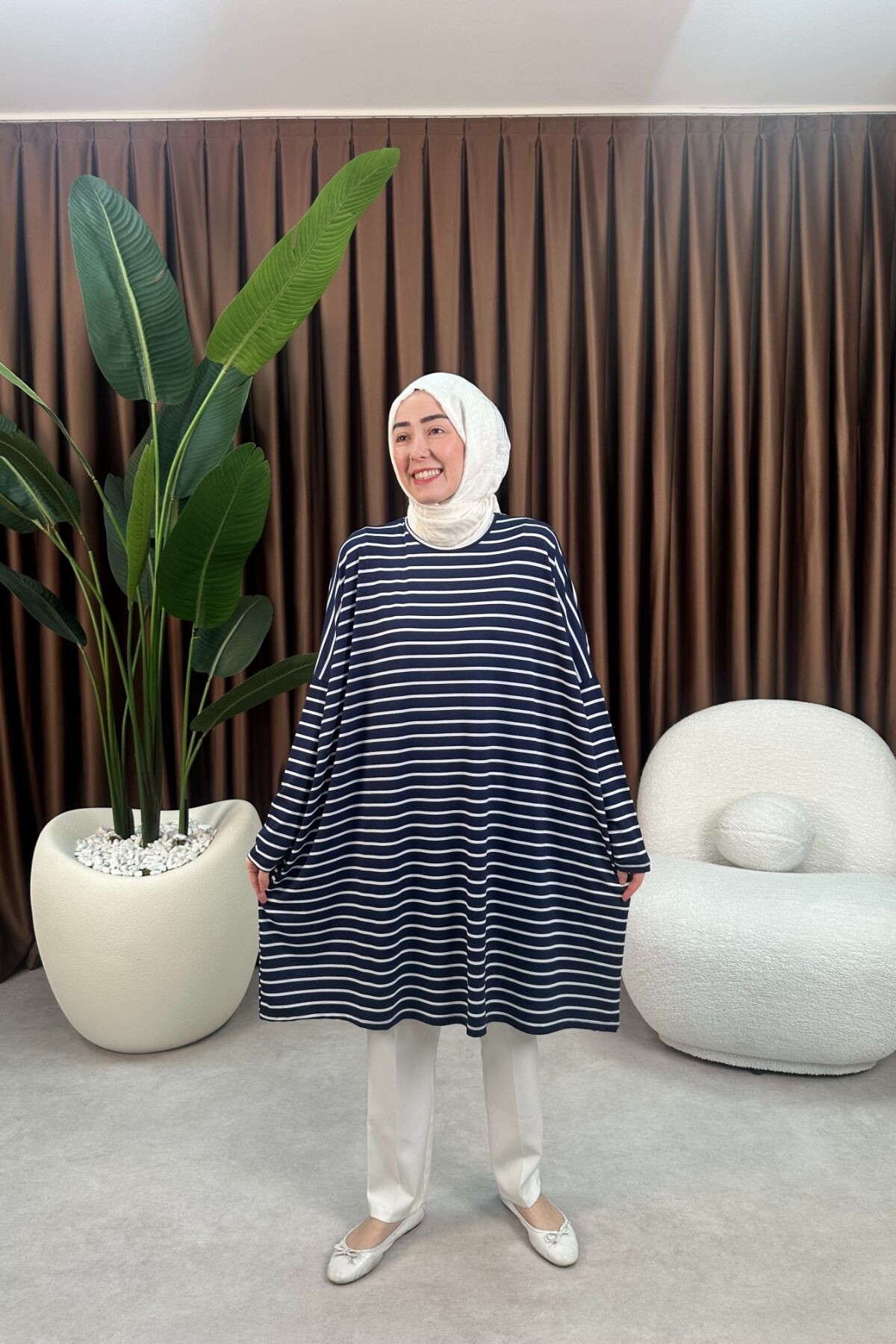 ÇİZGİLİ TUNİK 723 LACİVERT 