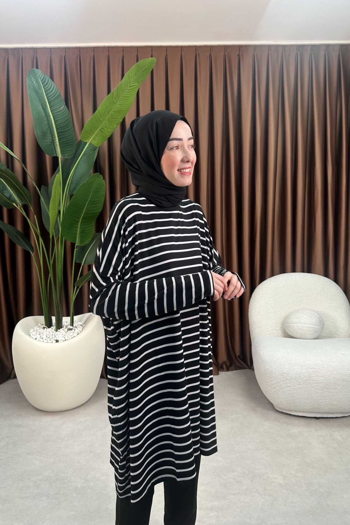 ÇİZGİLİ TUNİK 723 SİYAH