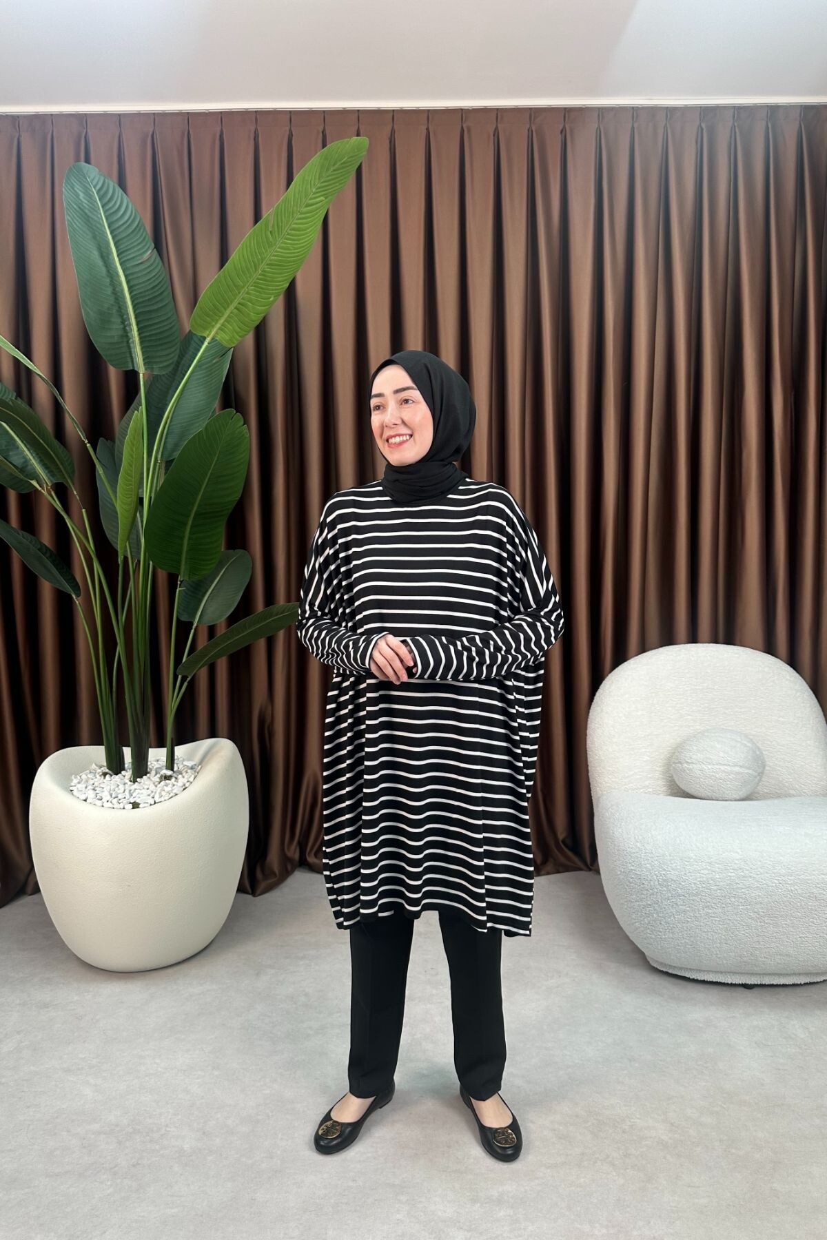 ÇİZGİLİ TUNİK 723 SİYAH