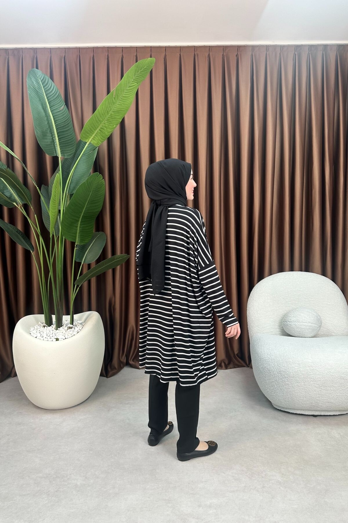 ÇİZGİLİ TUNİK 723 SİYAH