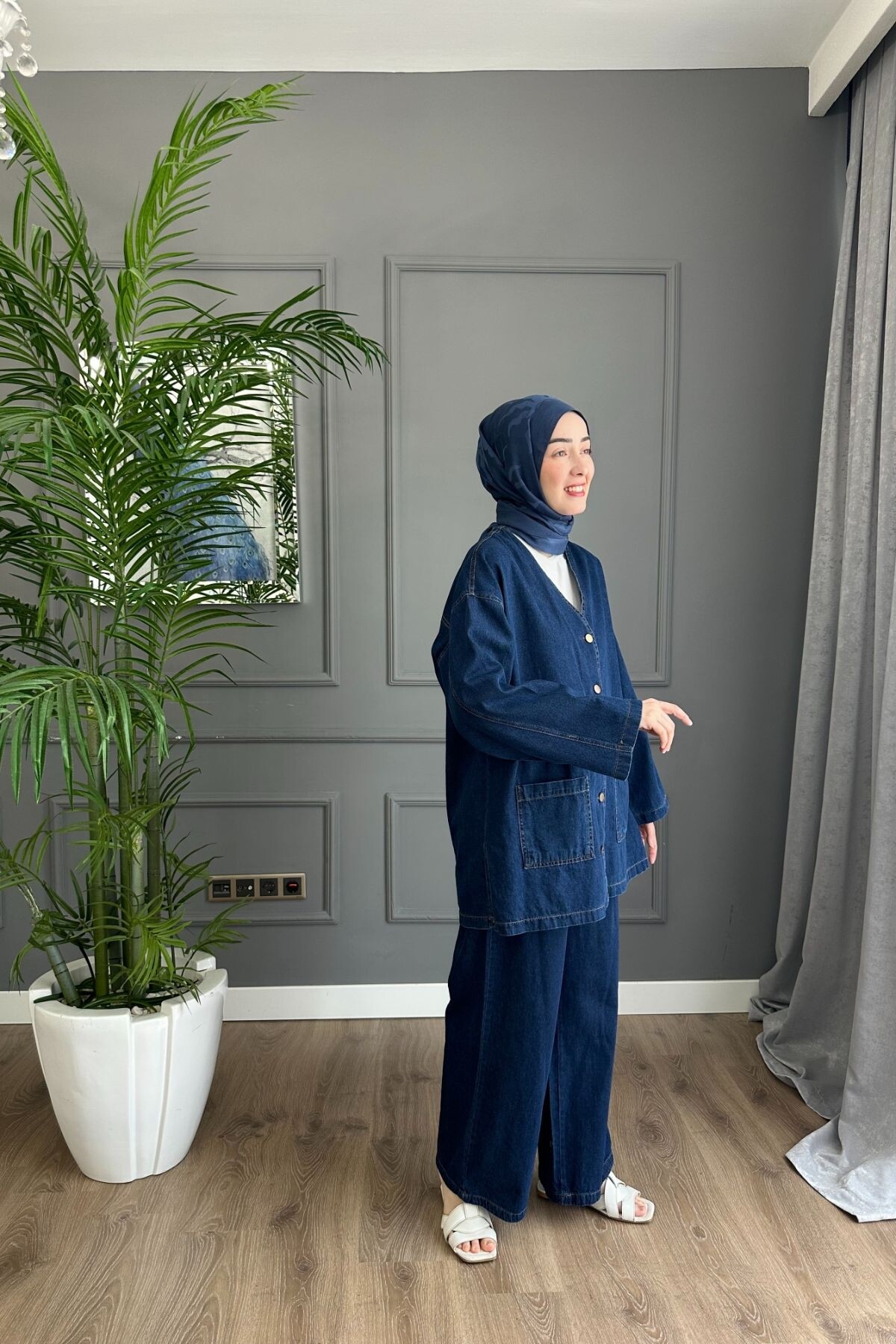 DÜĞMELİ İNCE KOT TAKIM 2080 KOYU