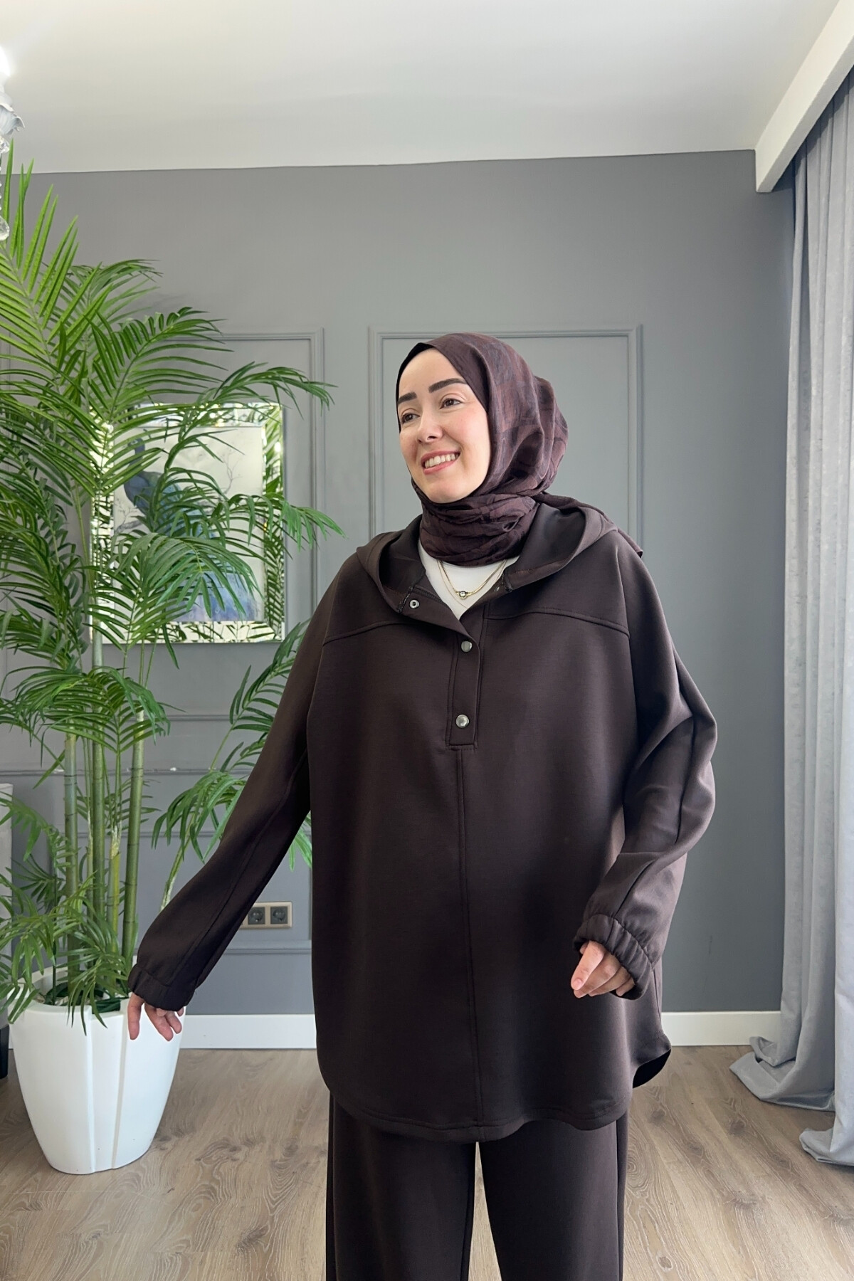 DÜĞMELİ OYSHO TAKIM 3049 KAHVE ÖN SİPARİŞ 