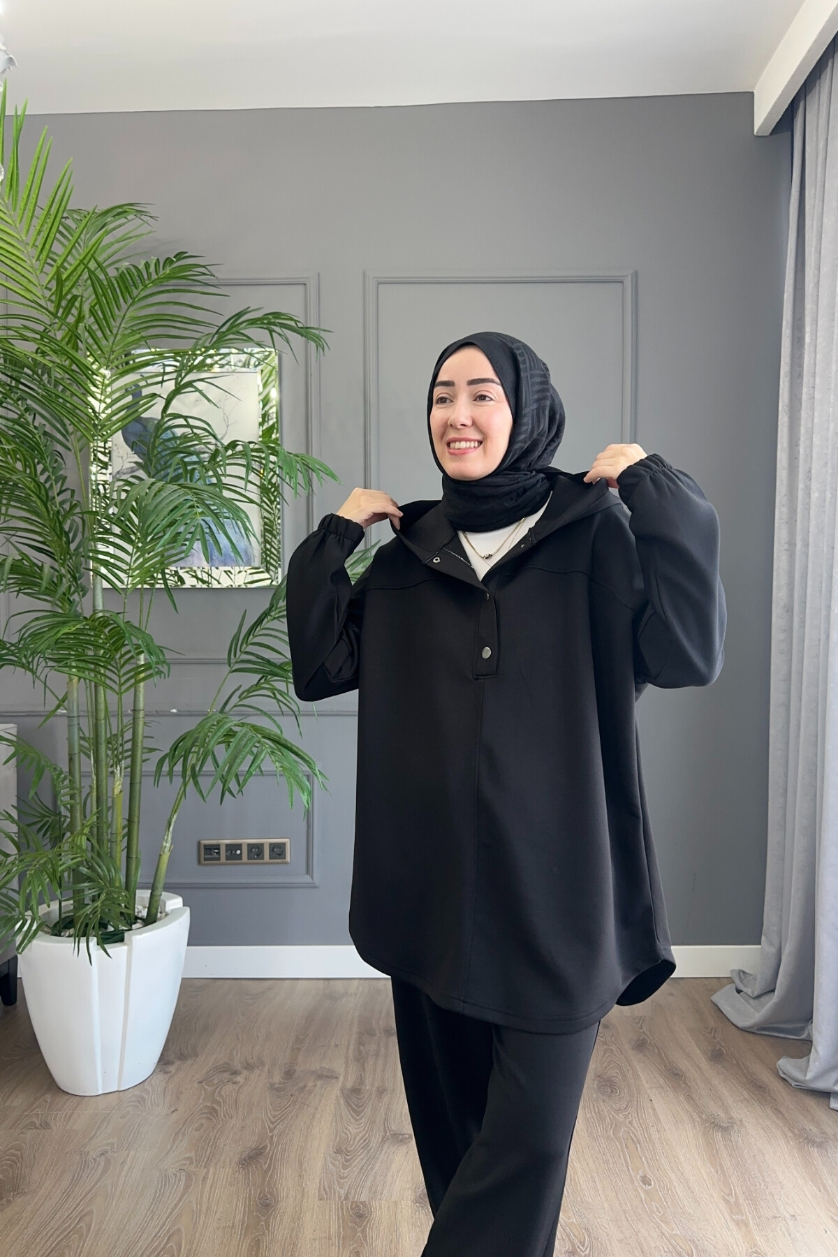 DÜĞMELİ OYSHO TAKIM 3049 SİYAH