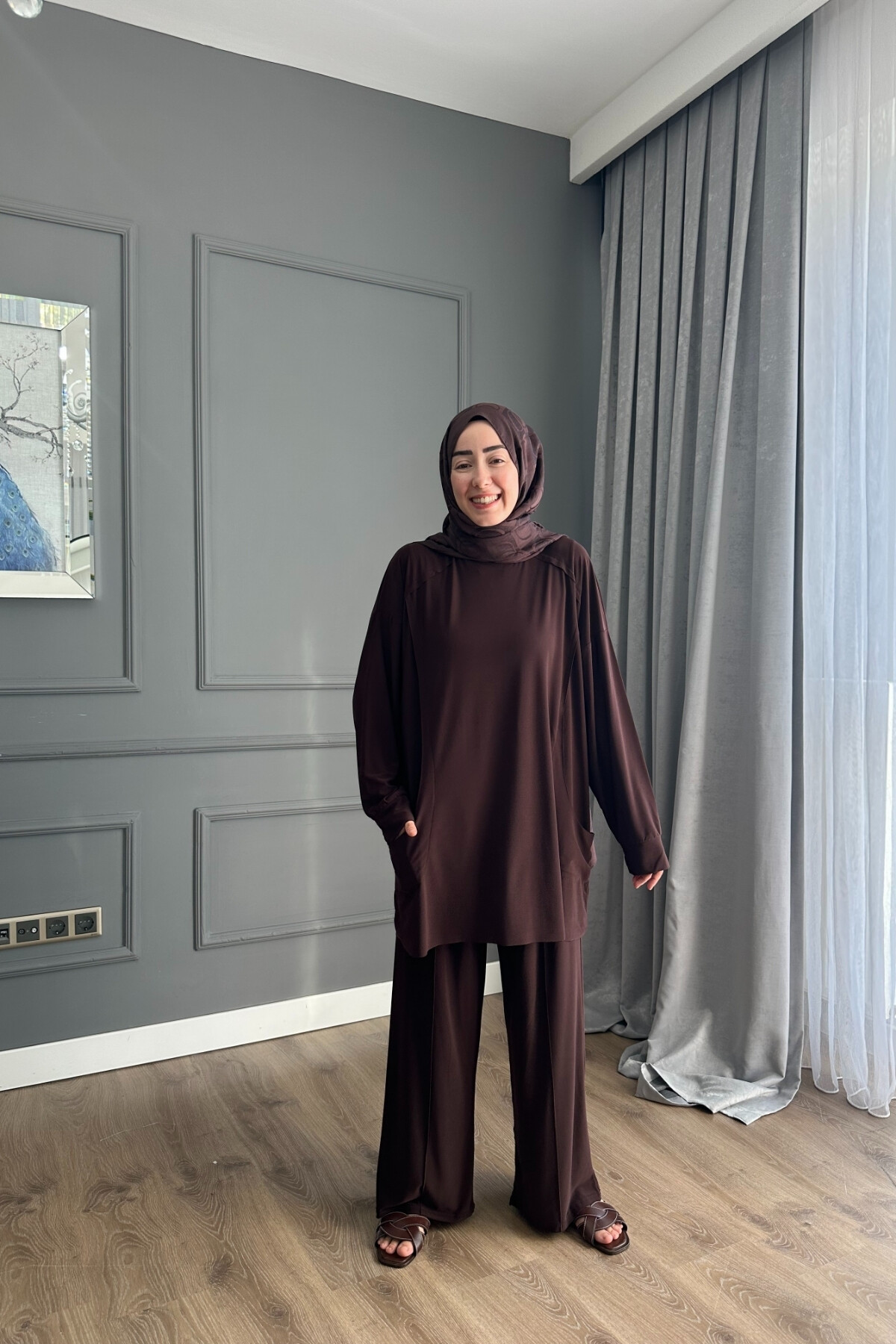 EFLİN SANDY PANTALON TAKIM 4002 KAHVE