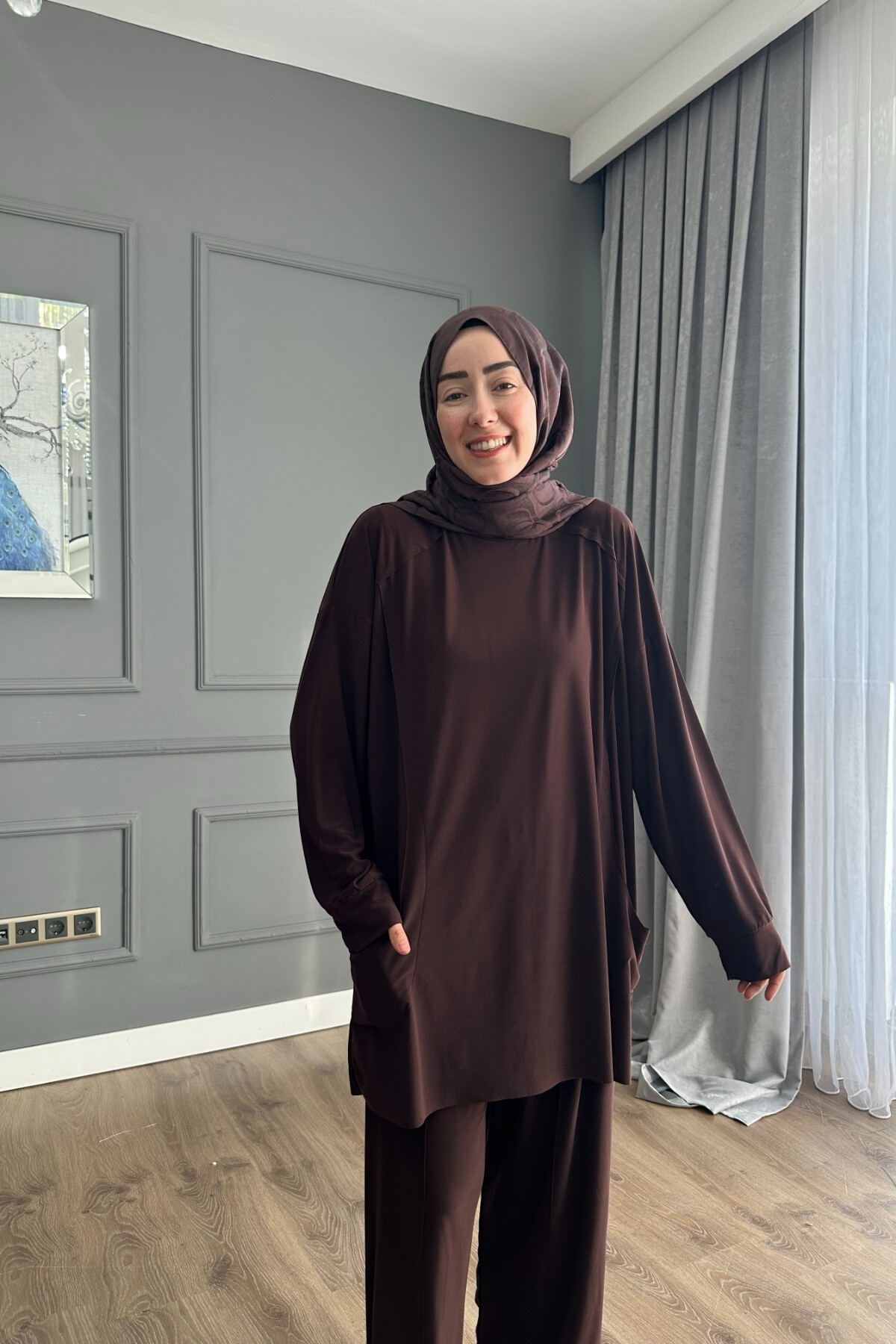 EFLİN SANDY PANTALON TAKIM 4002 KAHVE