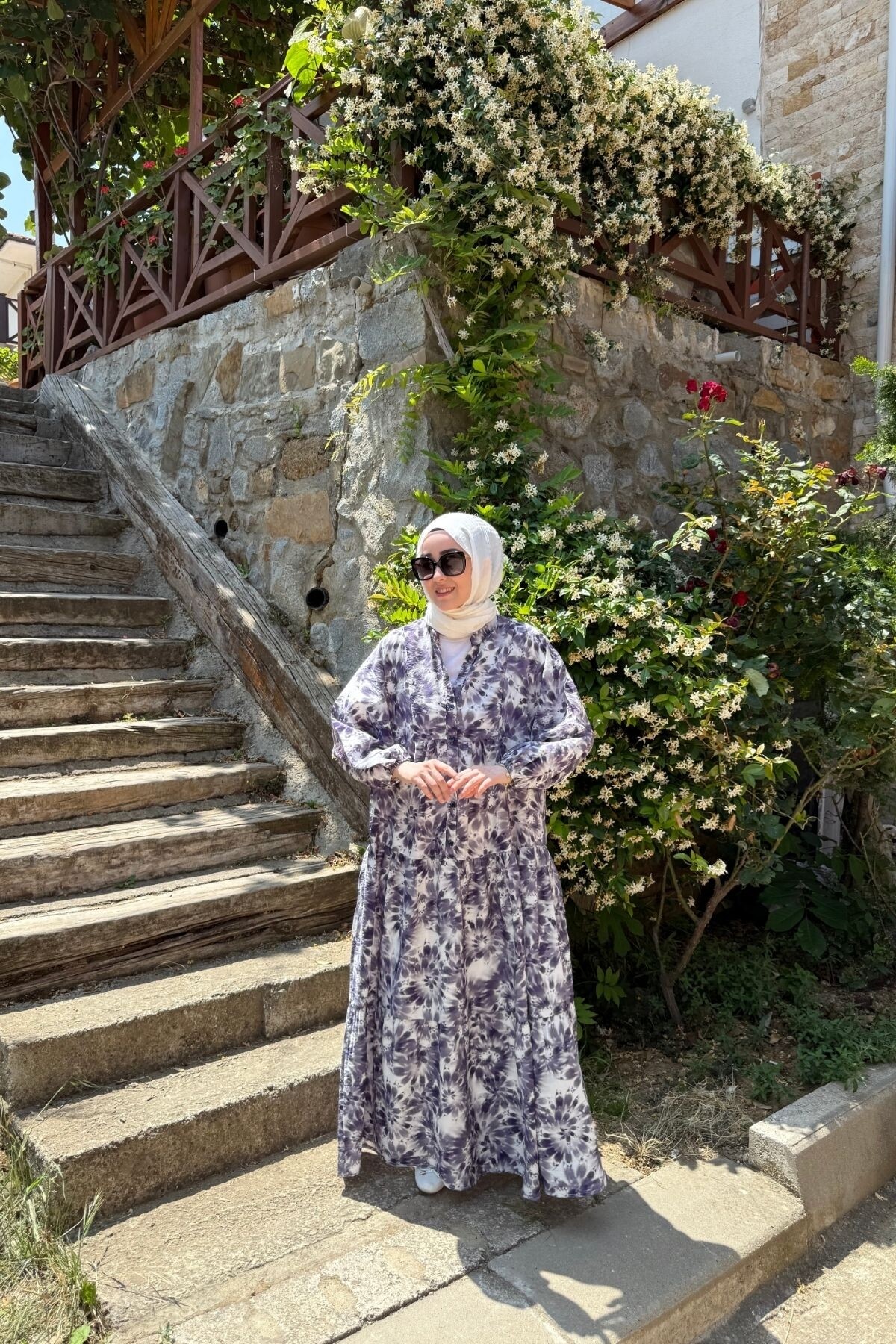 EYLÜL MODEL MANGO KUMAŞ ELBİSE LİLA