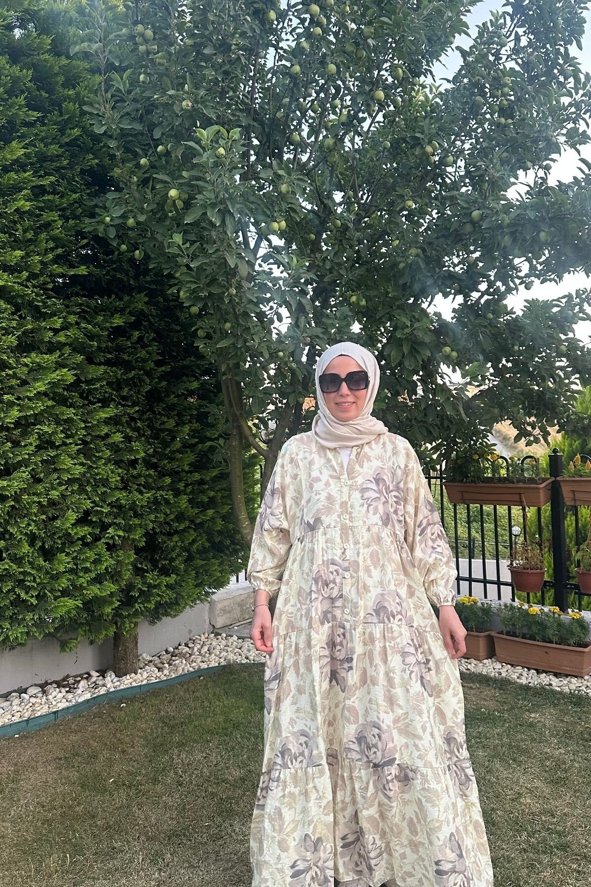 FRECİA MODEL MANGO KUMAŞ ELBİSE BEJ