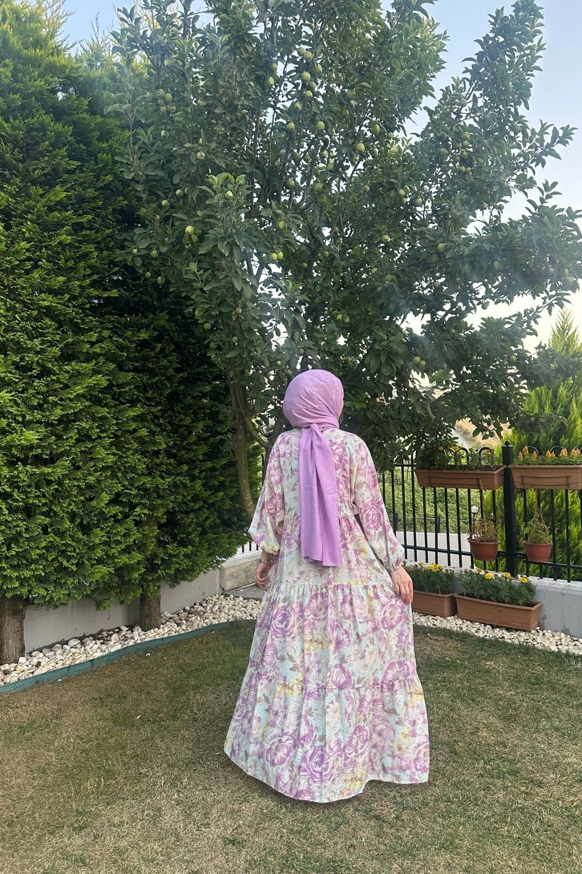 FRECİA MODEL MANGO KUMAŞ ELBİSE LİLA