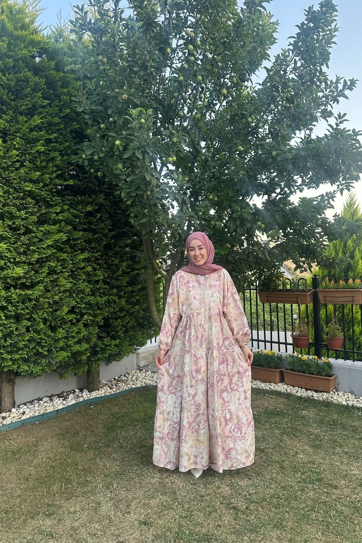 FRECİA MODEL MANGO KUMAŞ ELBİSE PUDRA