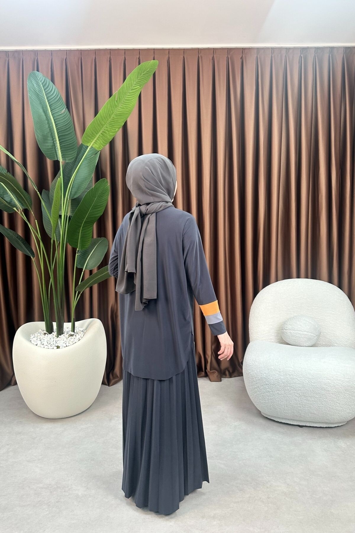 GARNİLİ DESEN SANDY ETEK TAKIM 4145 ANTRASİT