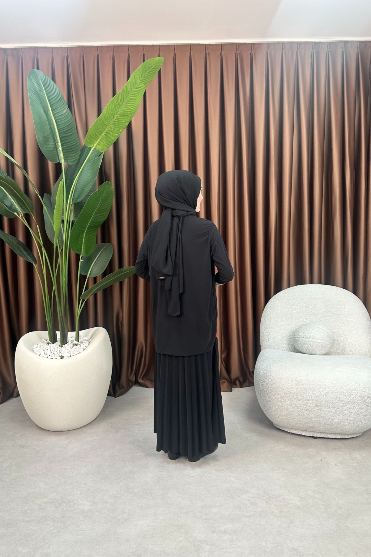 GARNİLİ DESEN SANDY ETEK TAKIM 4145 SİYAH