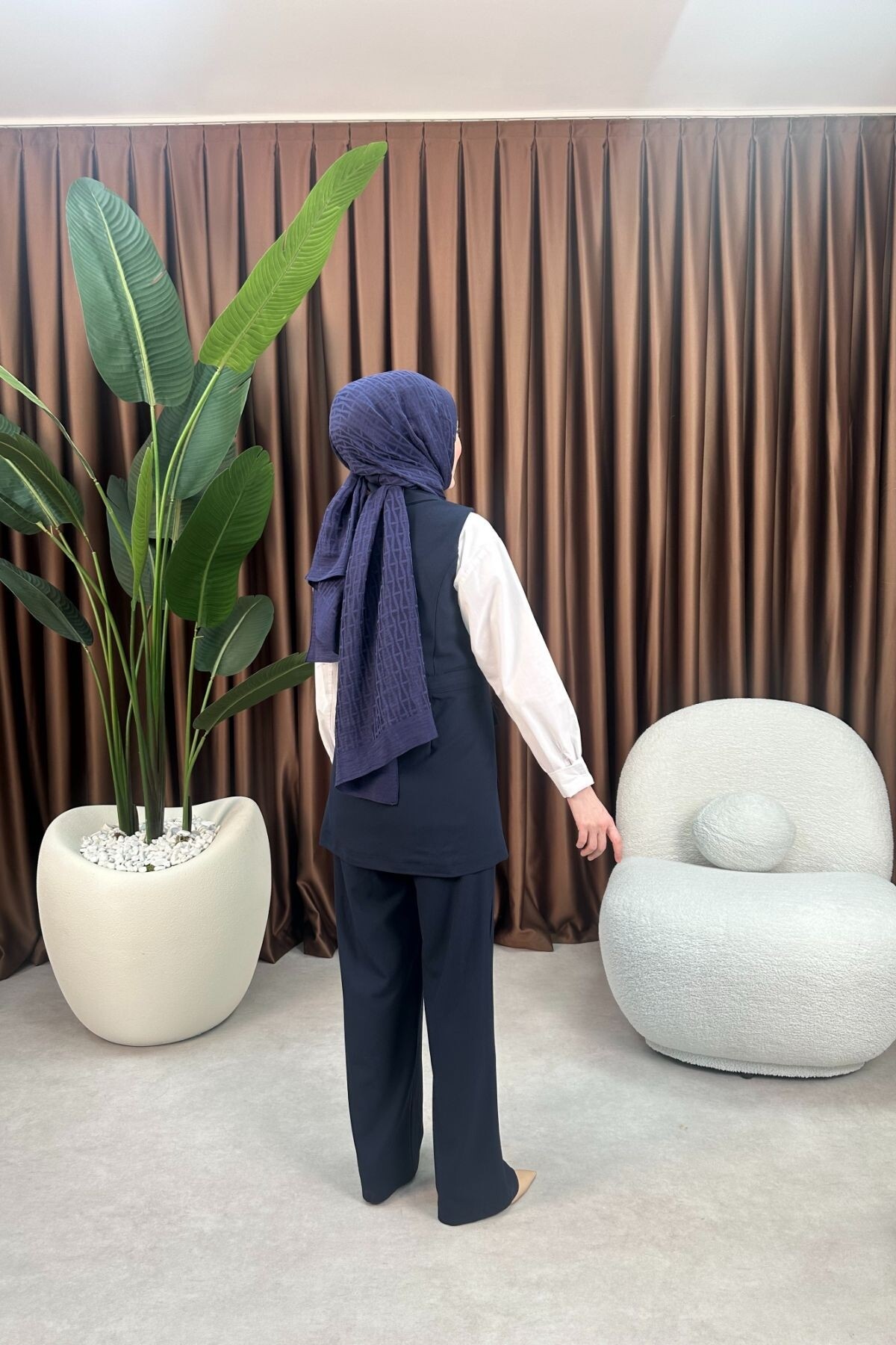 GOFRE YELEKLİ TAKIM 3043 LACİVERT