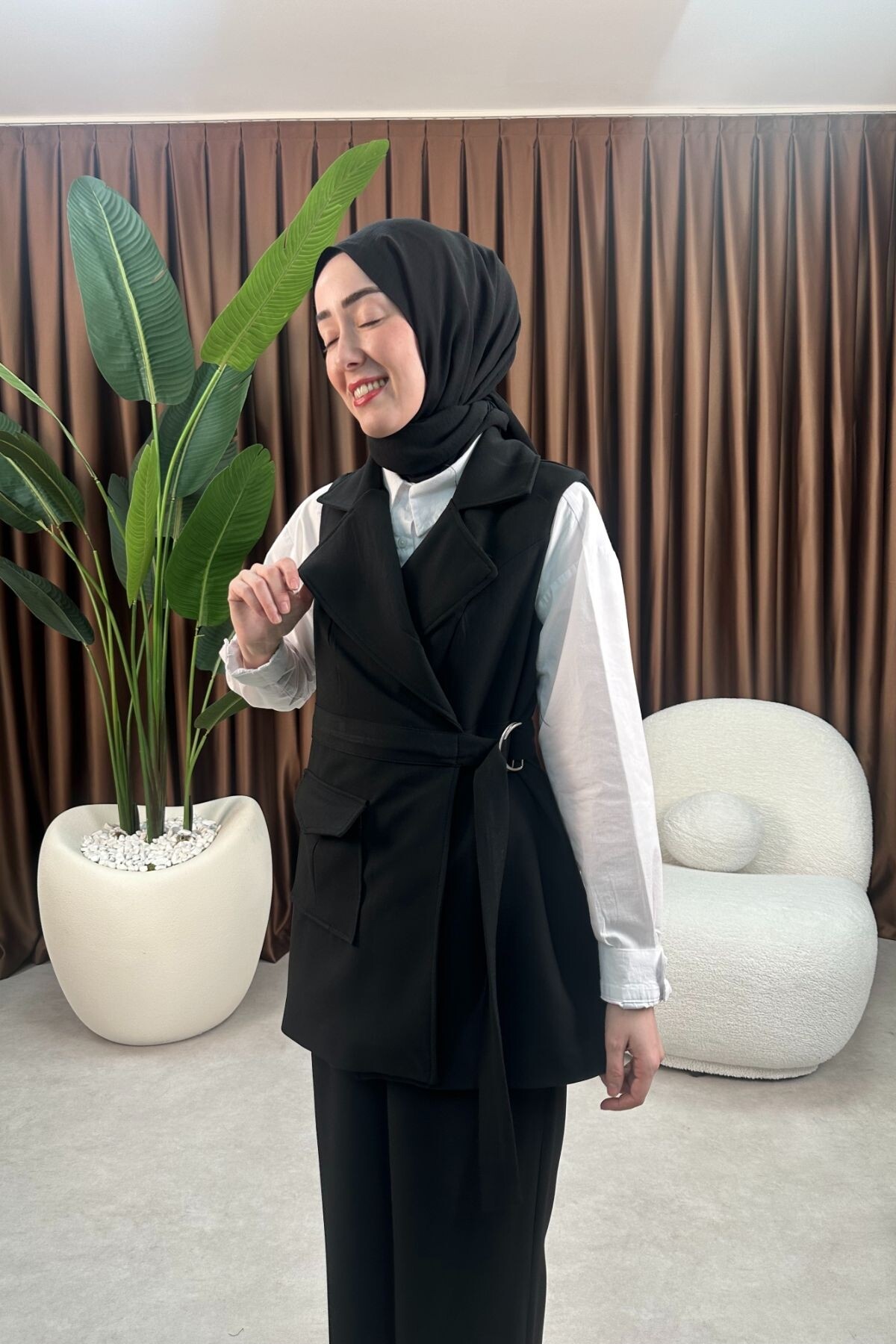 GOFRE YELEKLİ TAKIM 3043 SİYAH