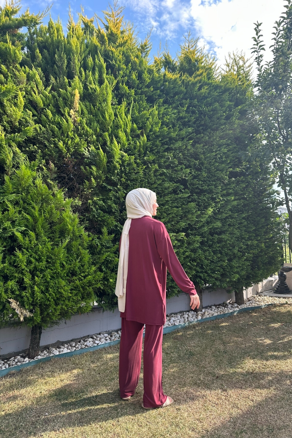 İNCİ MODEL FERMUARLI OYSHO TAKIM BORDO