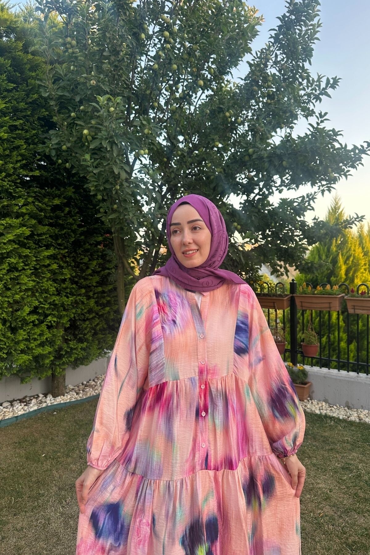 KARANFİL MODEL MANGO KUMAŞ ELBİSE PUDRA