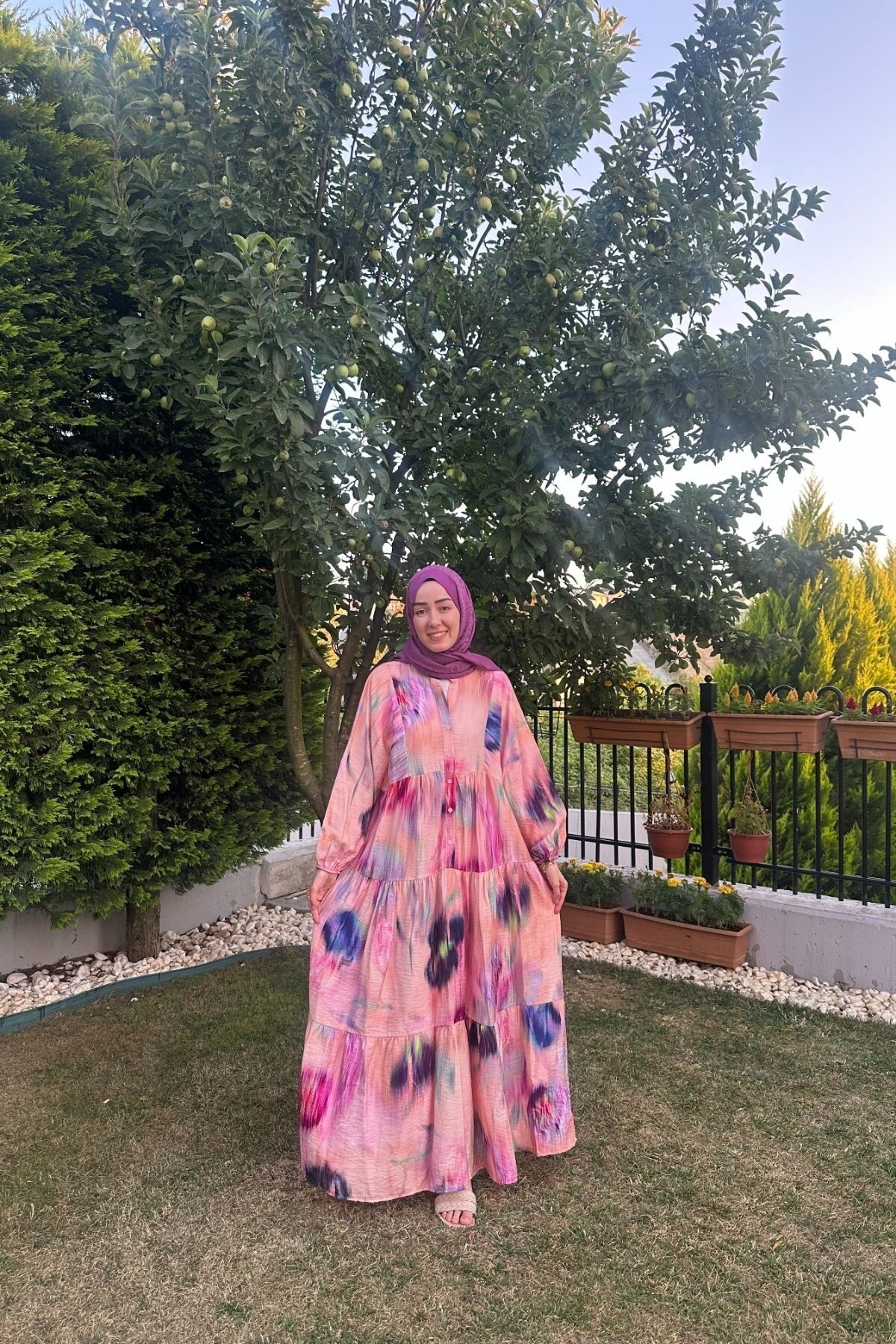 KARANFİL MODEL MANGO KUMAŞ ELBİSE PUDRA