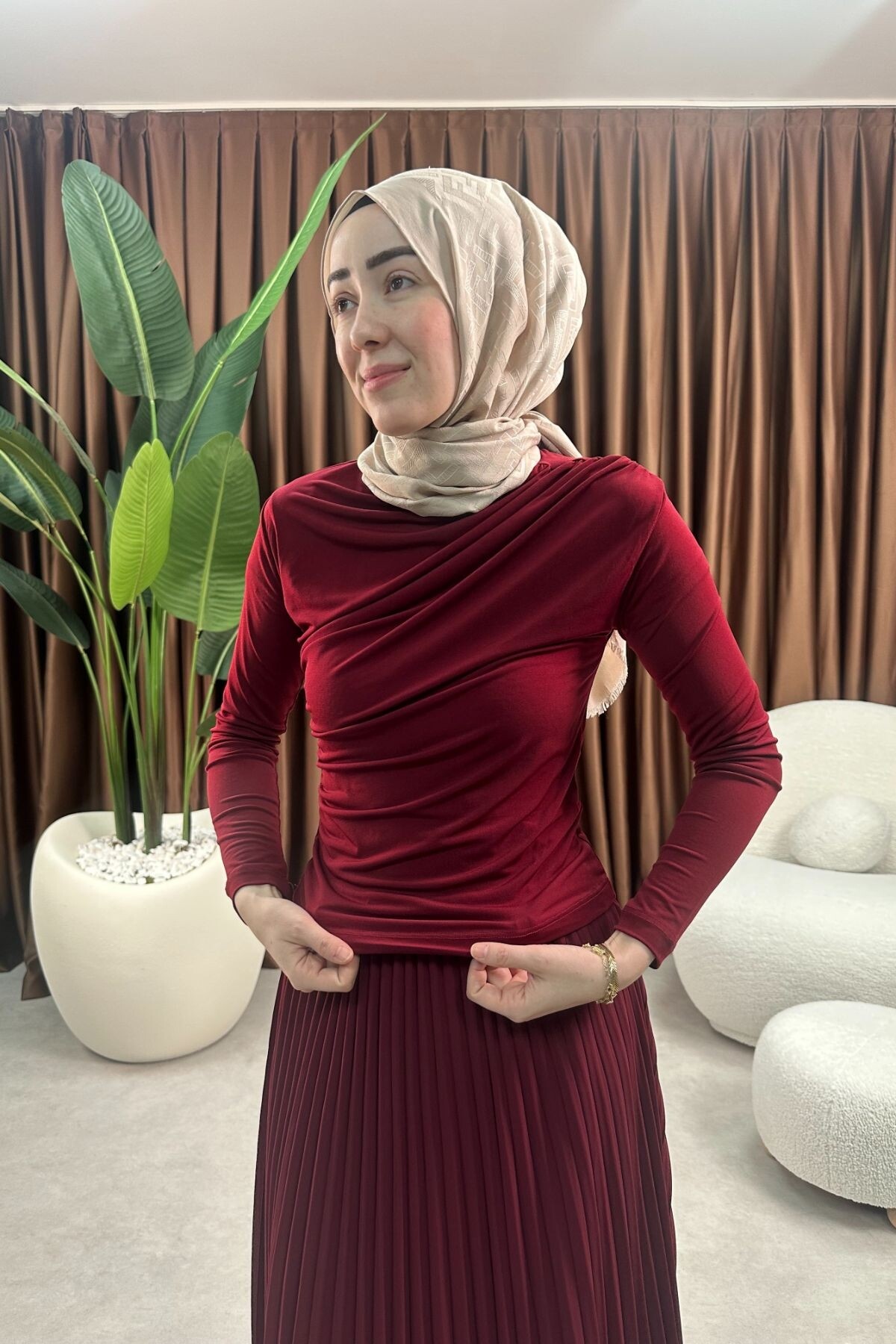 KIRIŞIK ÇAPRAZ BADİ BORDO