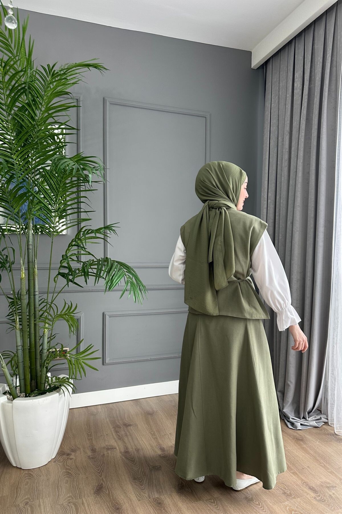 KRİSTAL YELEK TAKIM 3044 HAKİ