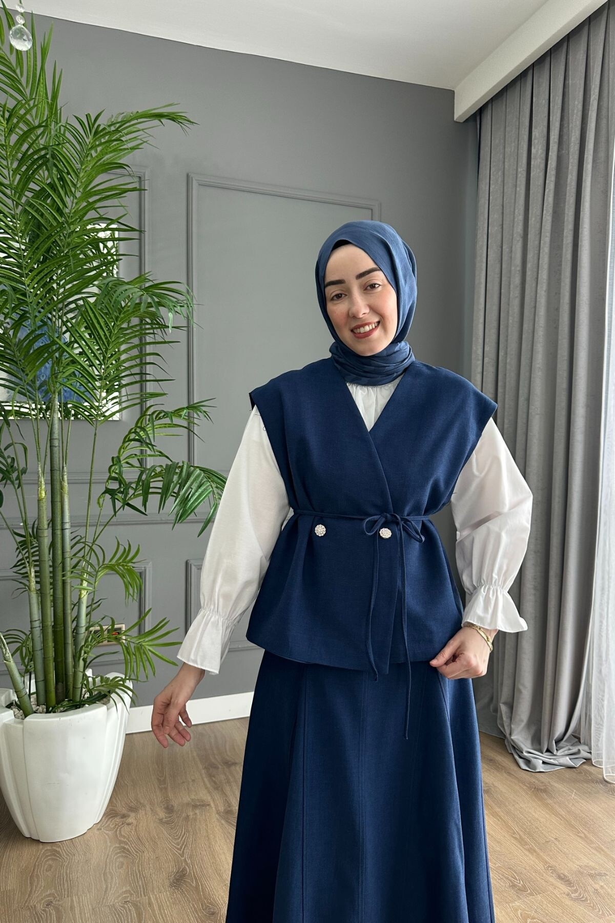 KRİSTAL YELEK TAKIM 3044 LACİVERT