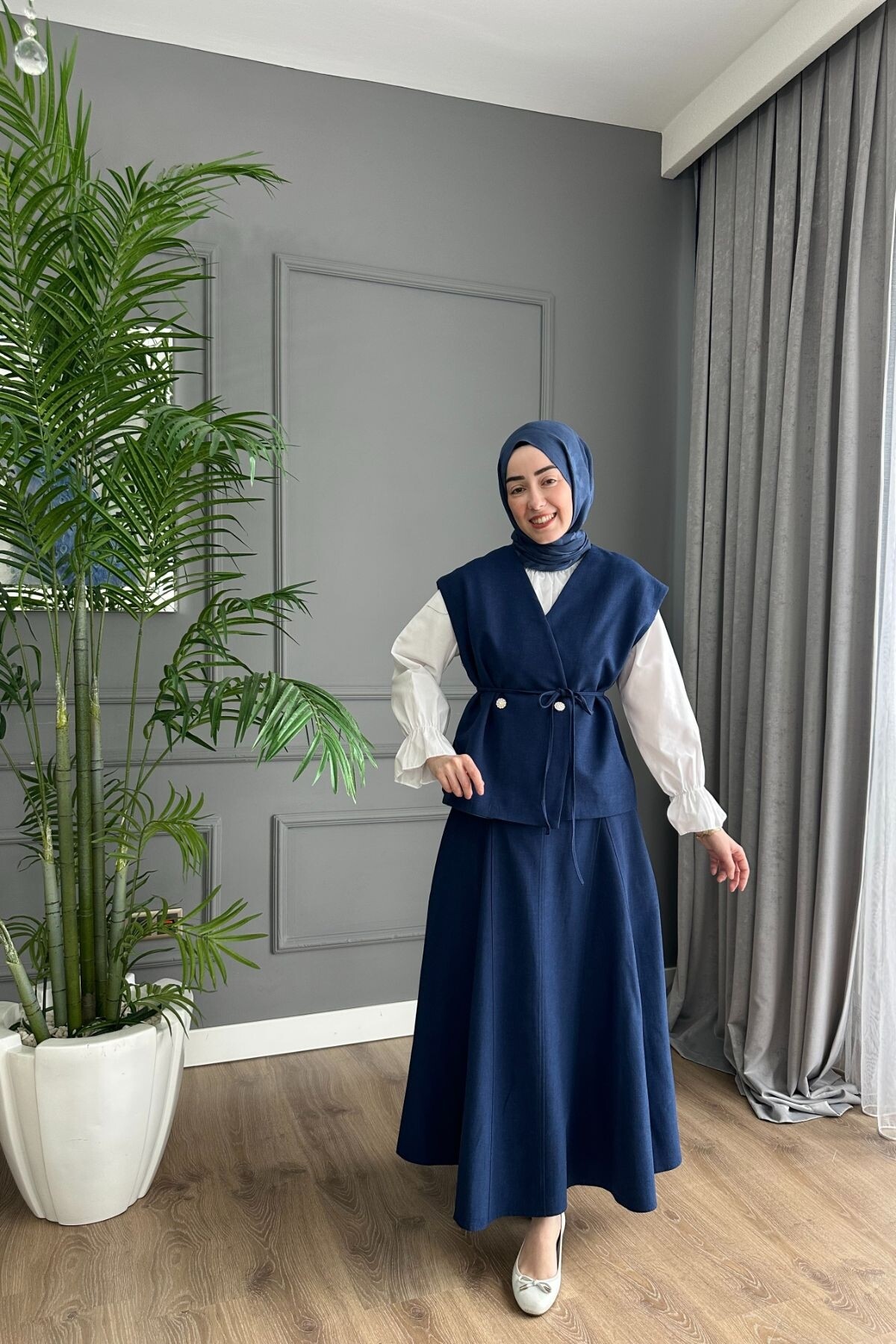 KRİSTAL YELEK TAKIM 3044 LACİVERT