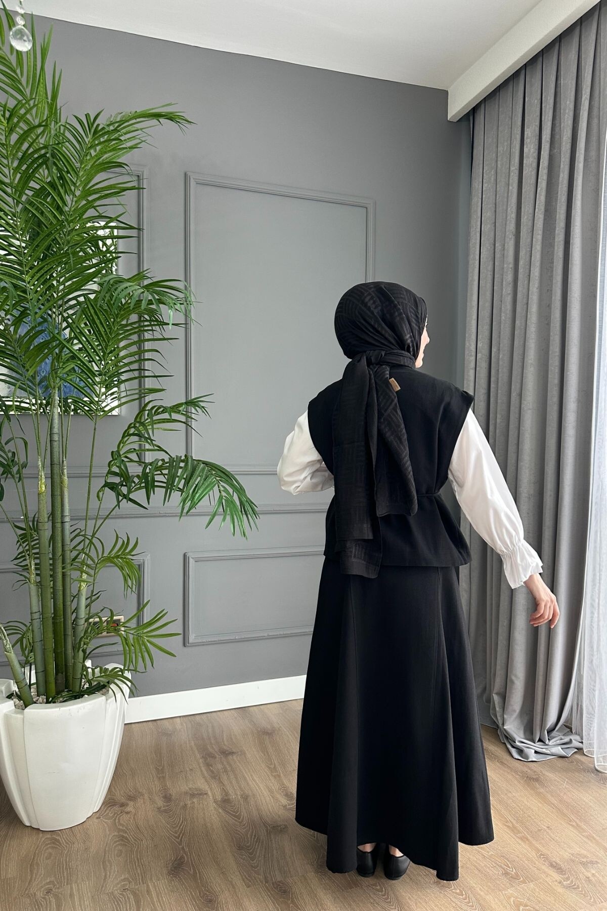 KRİSTAL YELEK TAKIM 3044 SİYAH