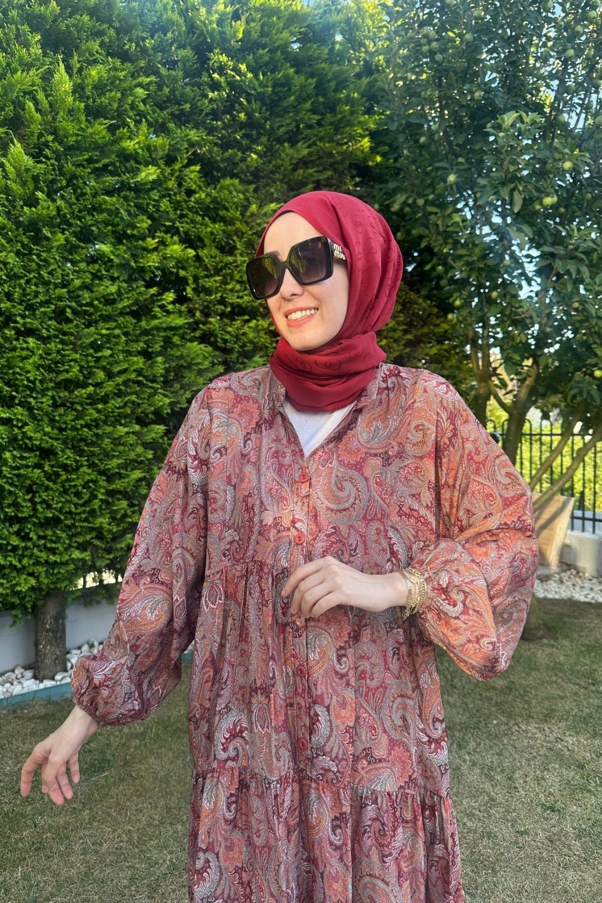 LAVANTA MODEL MANGO KUMAŞ ELBİSE KIRMIZI