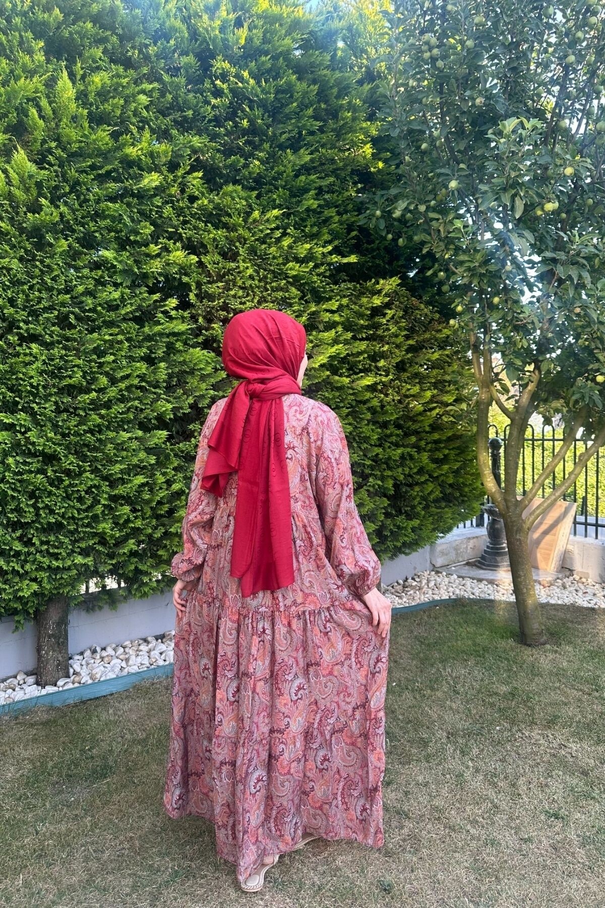 LAVANTA MODEL MANGO KUMAŞ ELBİSE KIRMIZI