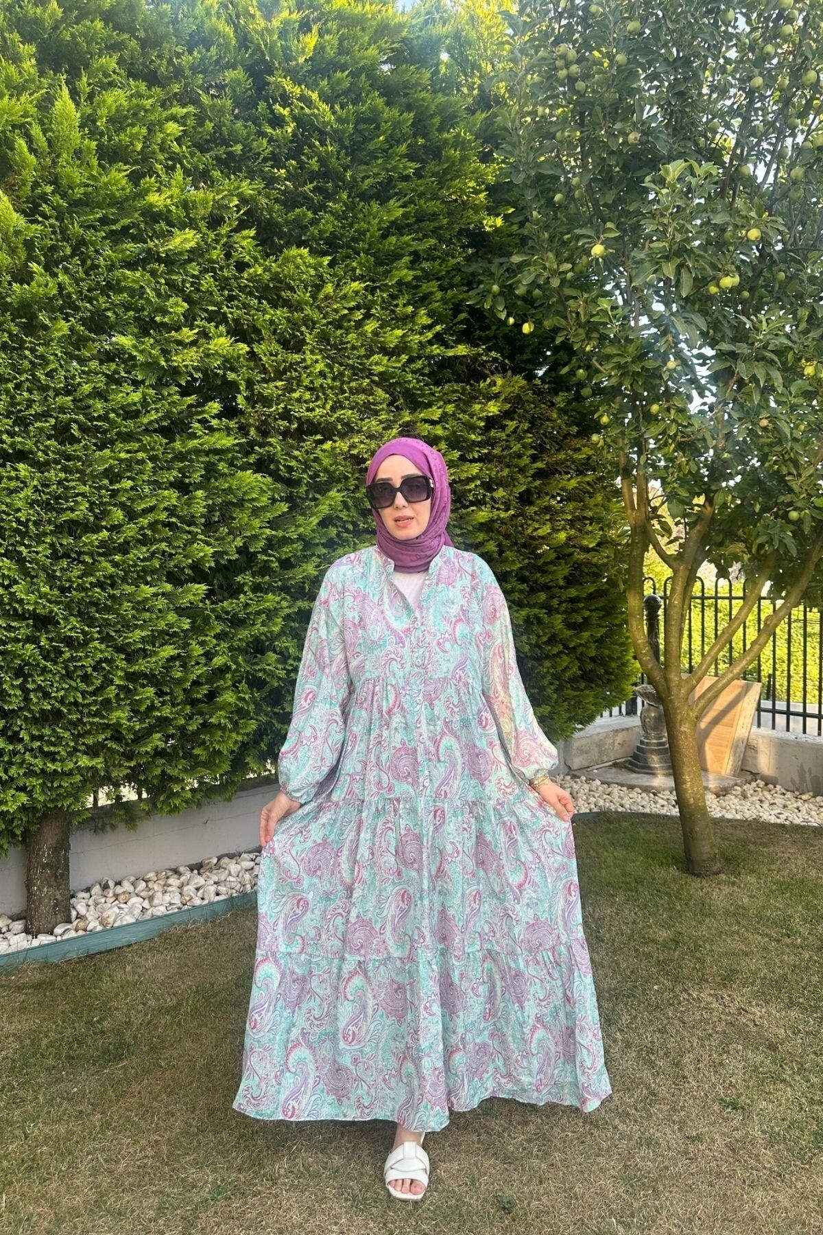 LAVANTA MODEL MANGO KUMAŞ ELBİSE LİLA