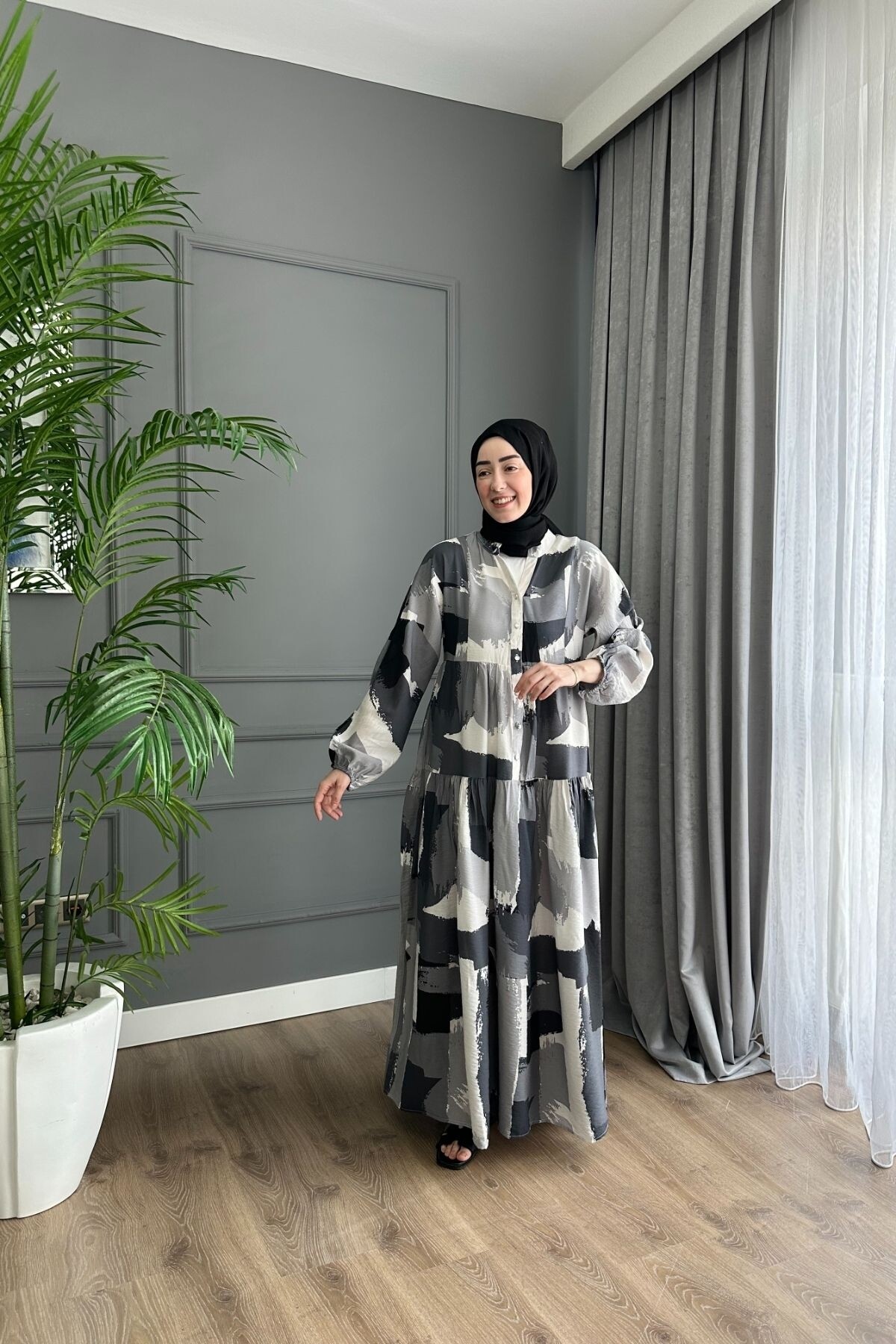 LENA MODEL MODAL KUMAŞ  ELBİSE SİYAH ÖN SİPARİŞ