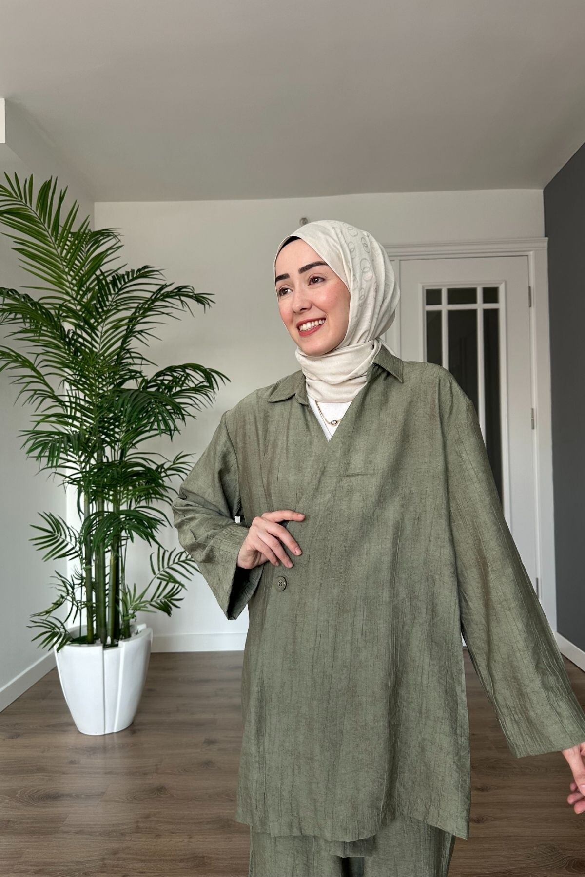 LİNEN NATUREL MODEL 2084 HAKİ