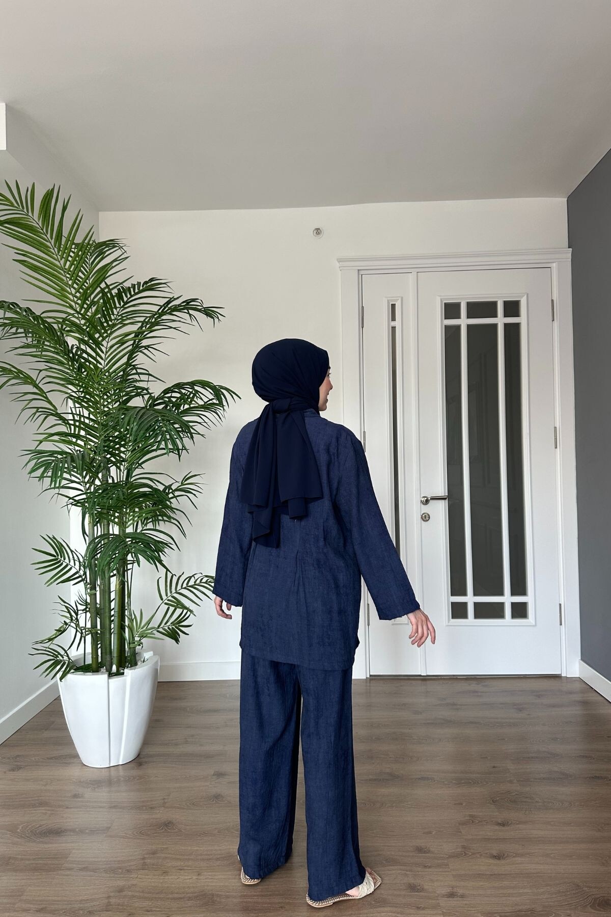 LİNEN NATUREL MODEL 2084 LACİVERT