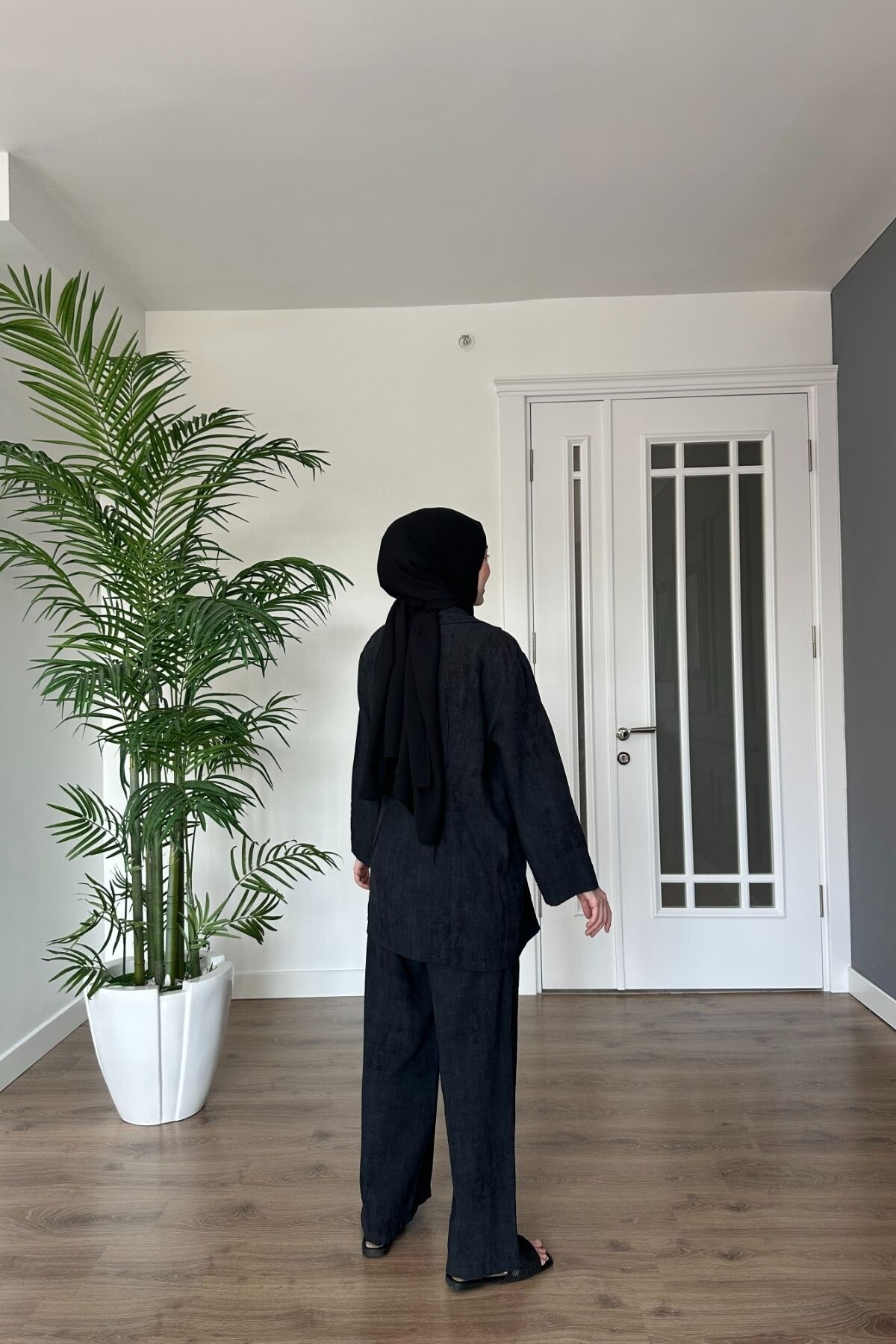 LİNEN NATUREL MODEL 2084 SİYAH