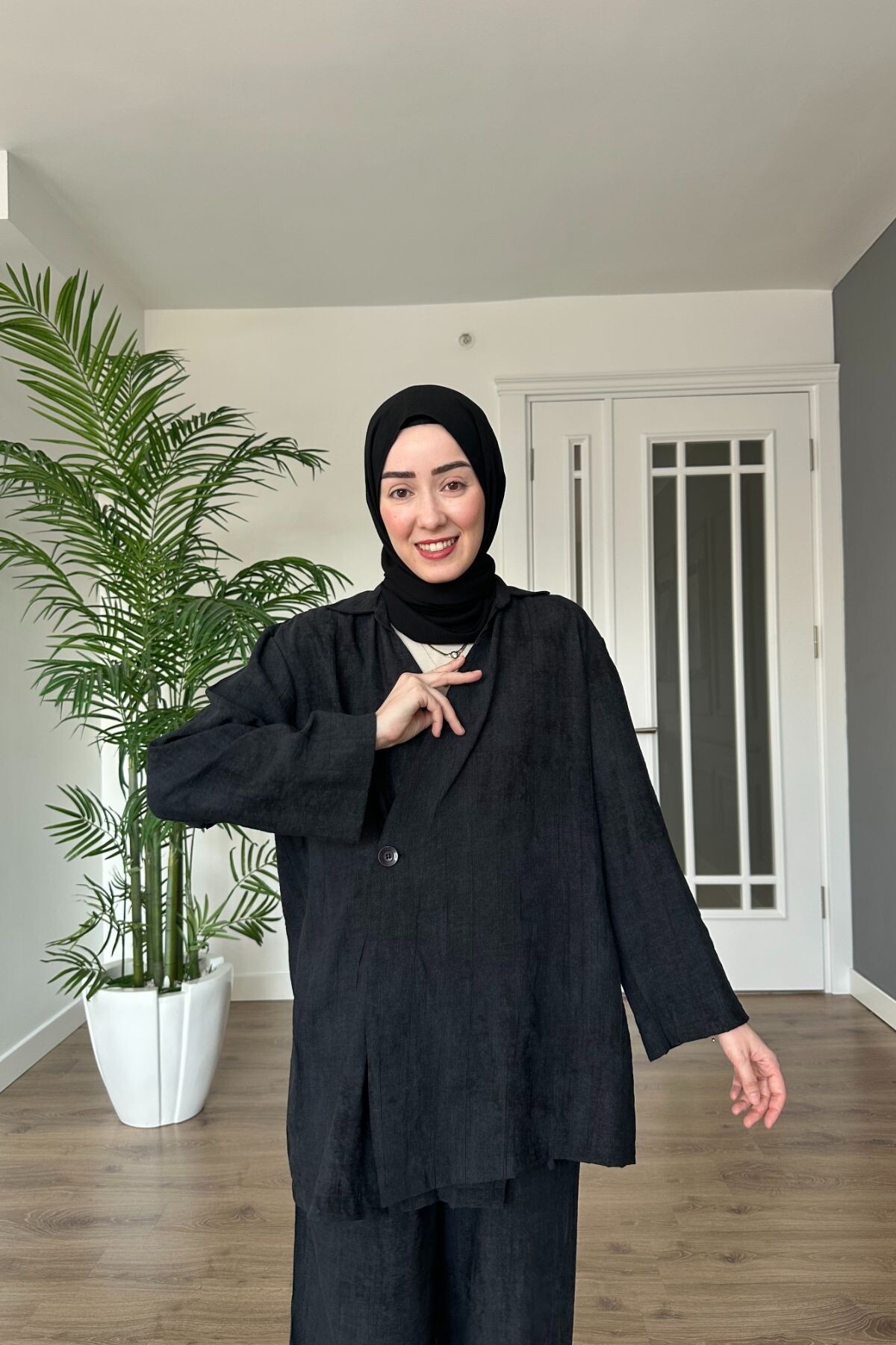 LİNEN NATUREL MODEL 2084 SİYAH