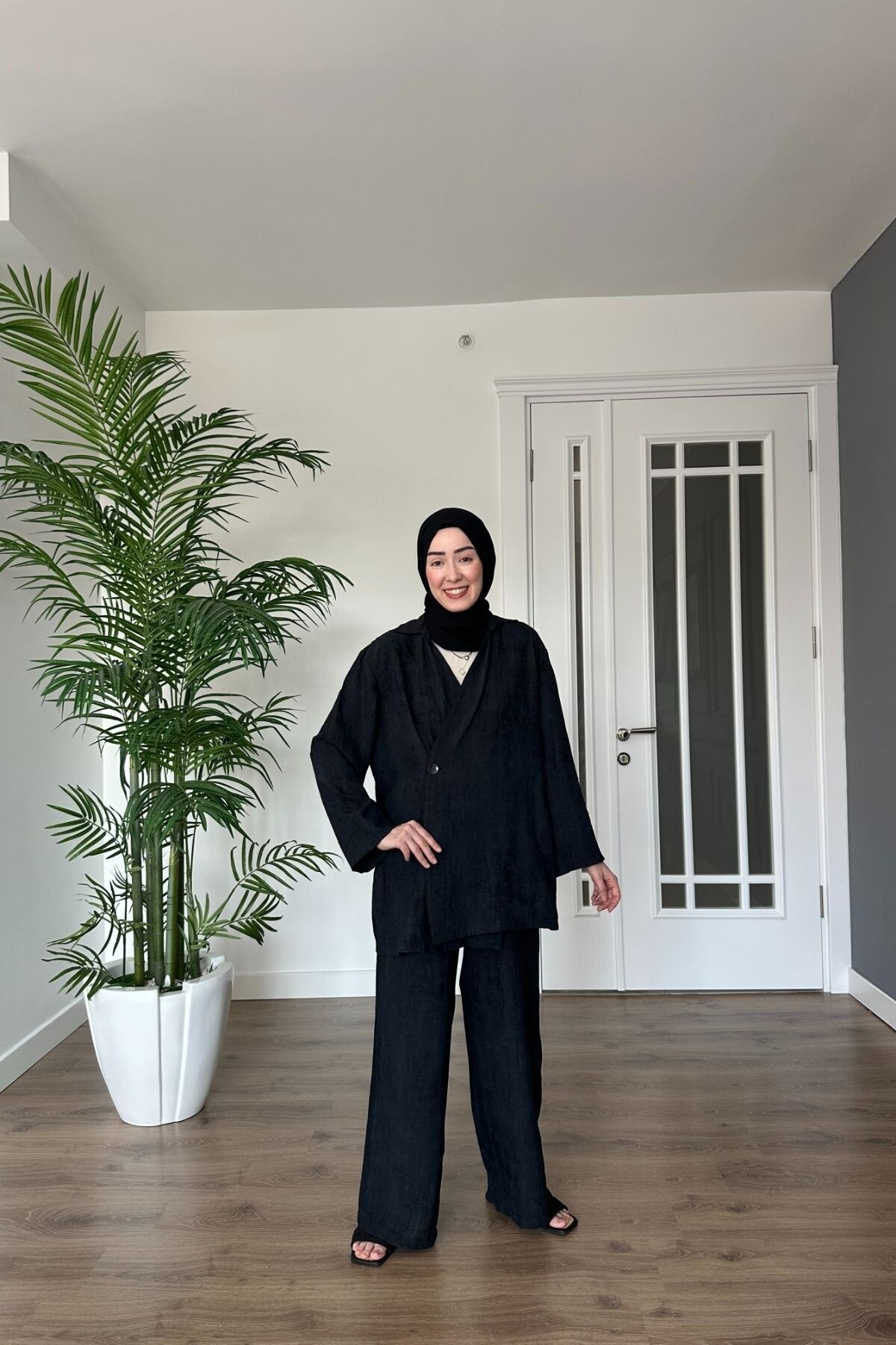 LİNEN NATUREL MODEL 2084 SİYAH