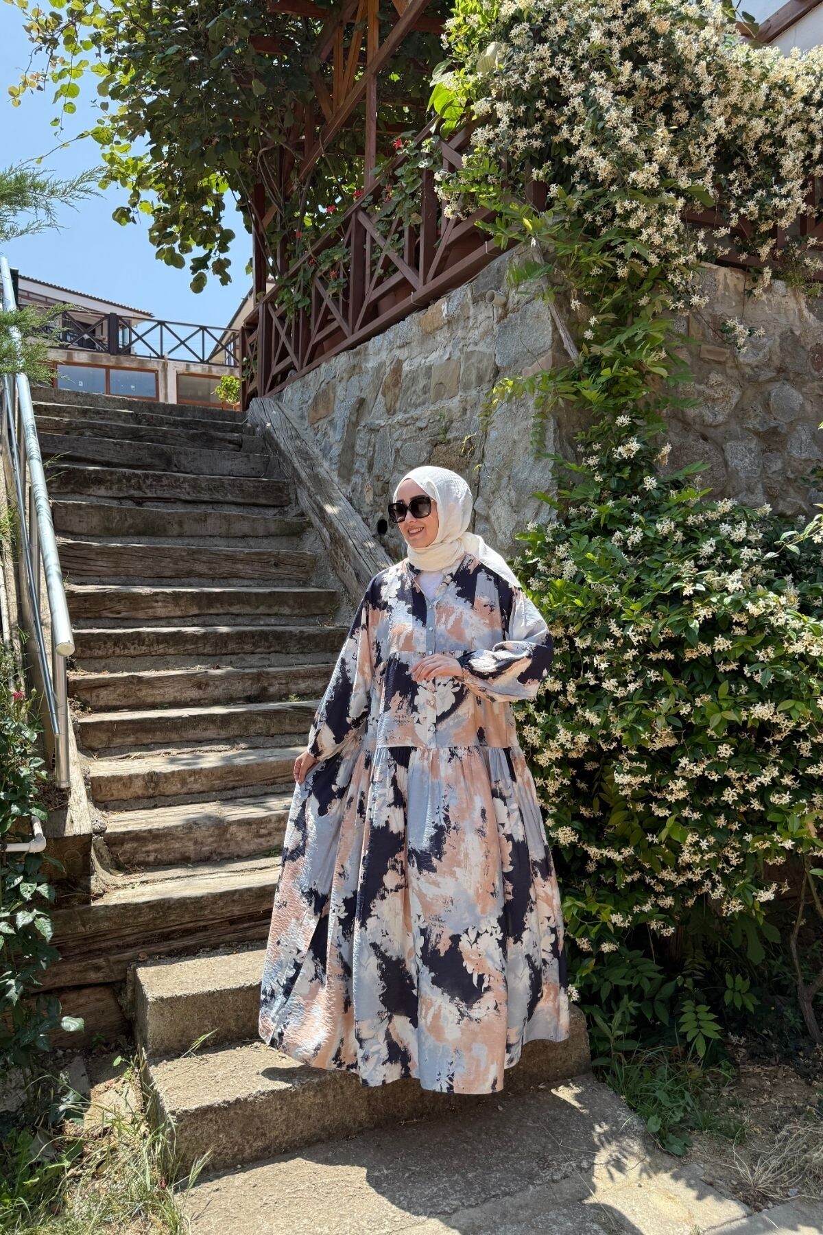 LİSA MODEL MANGO KUMAŞ ELBİSE BEBE MAVİ