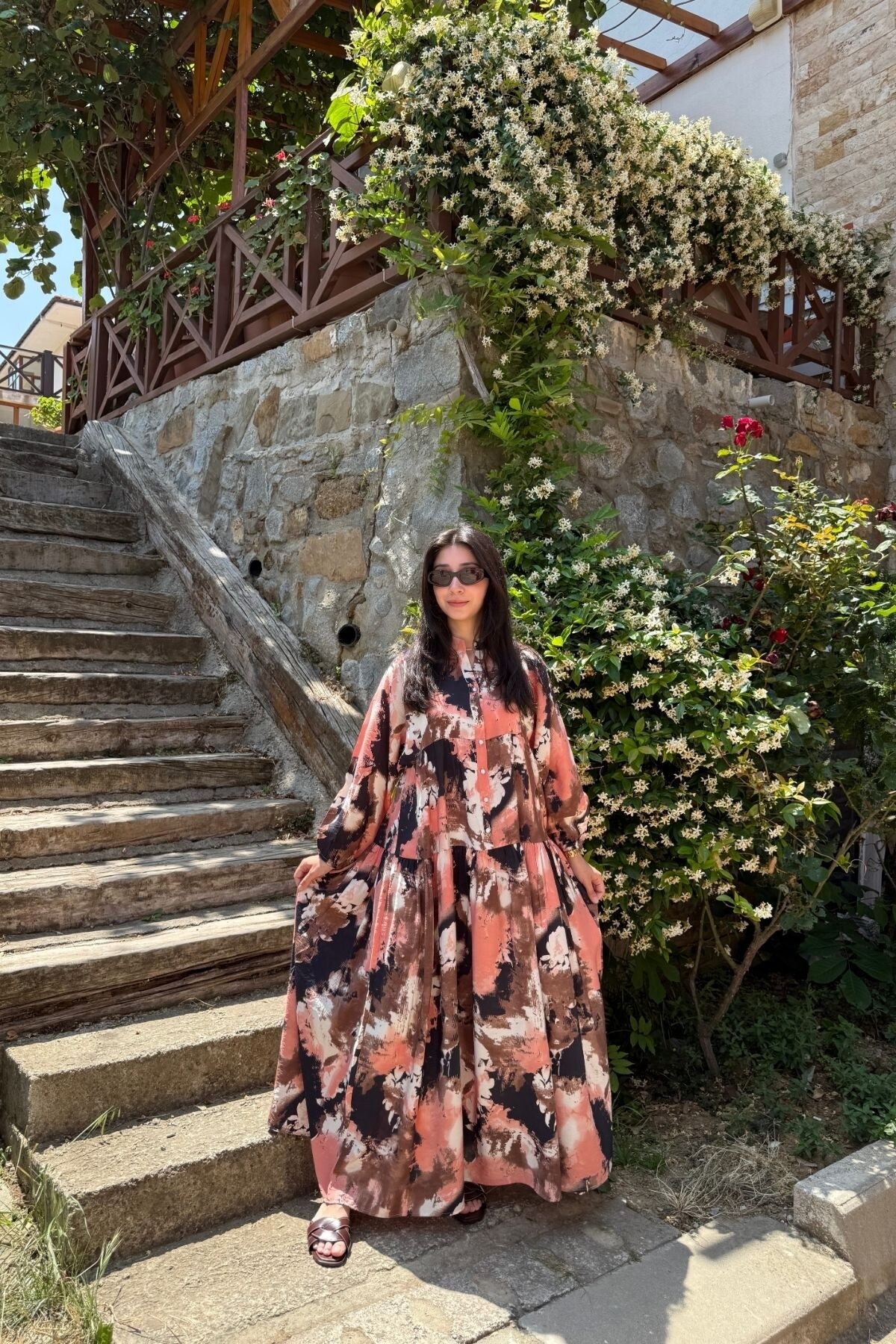 LİSA MODEL MANGO KUMAŞ ELBİSE PUDRA