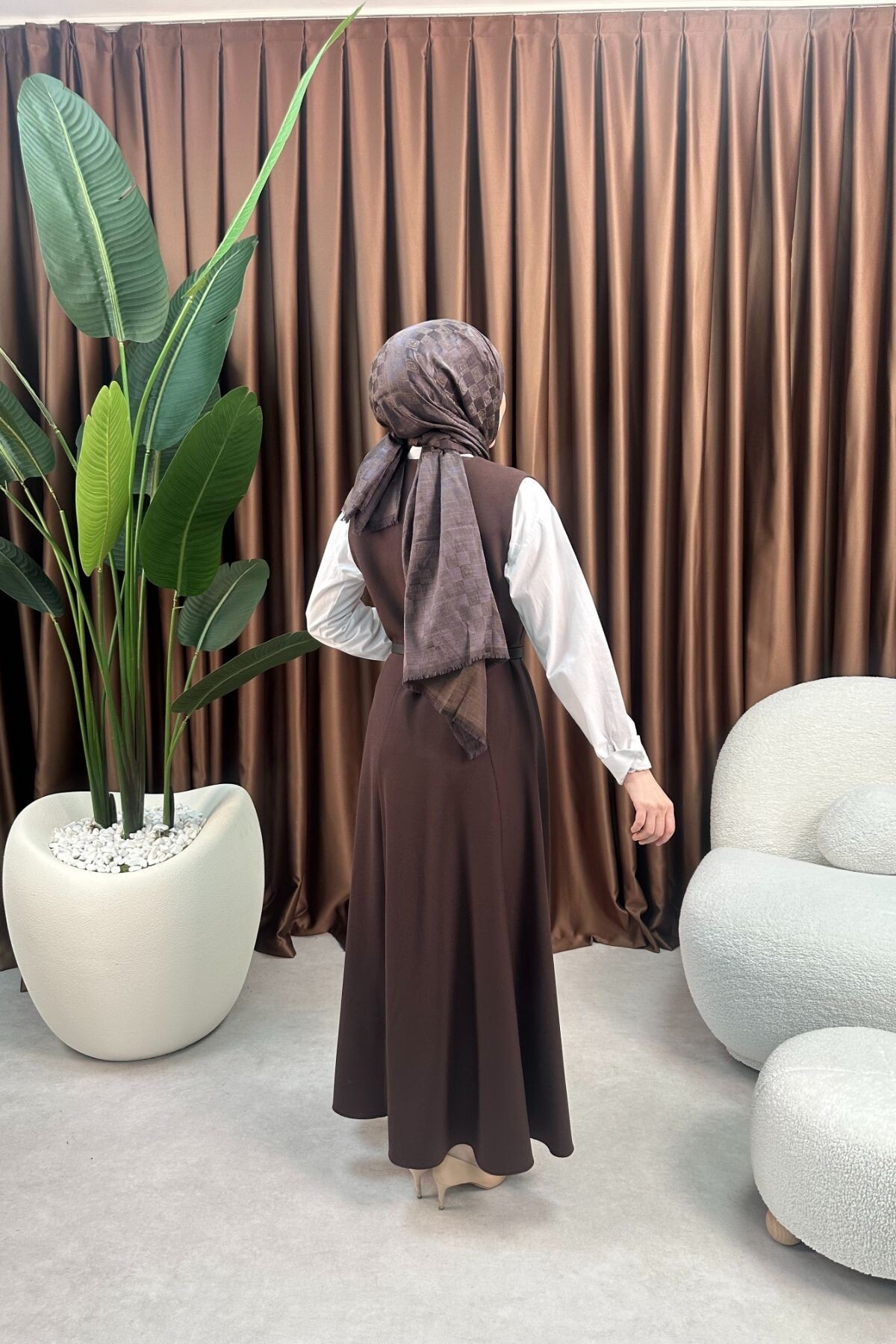 MARİA JİLE ELBİSE 2075 KAHVE