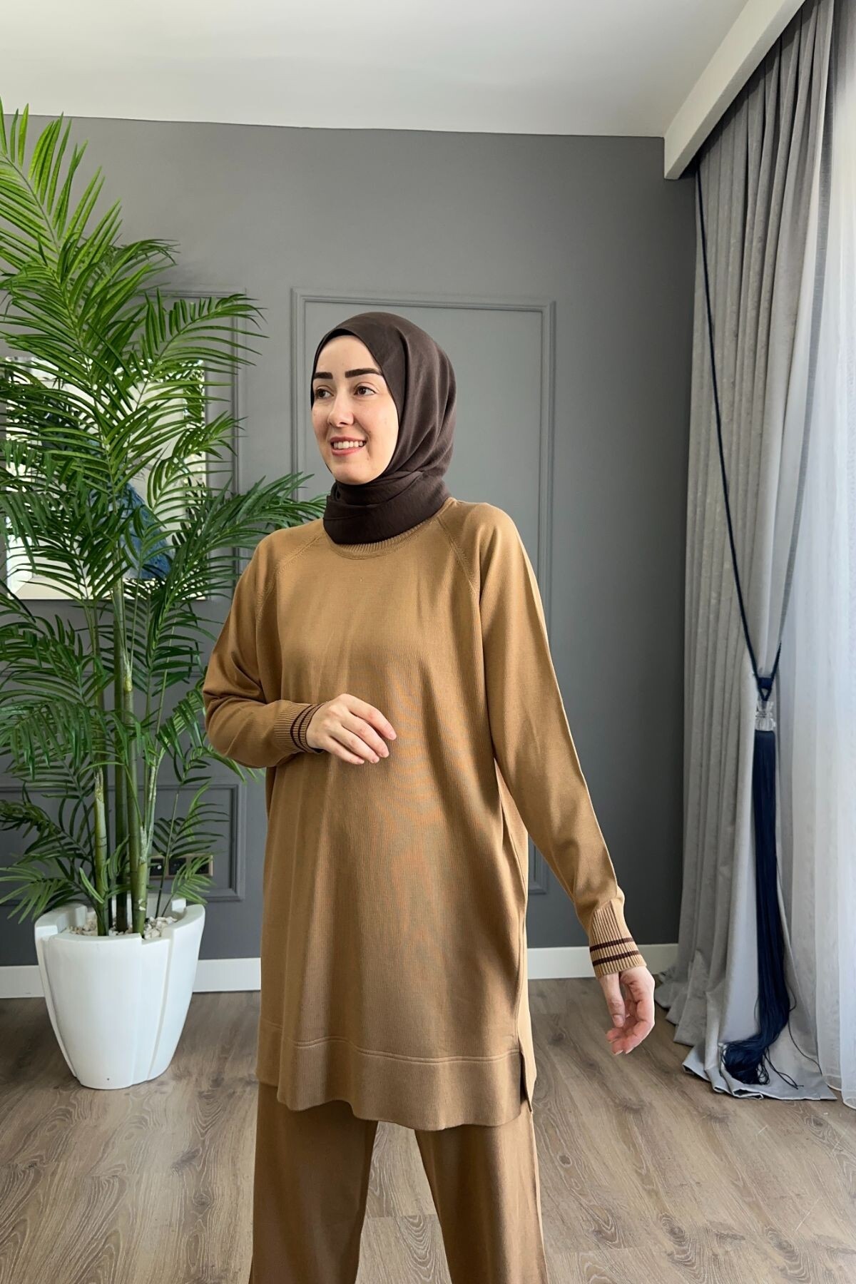 MERSERİZE PANTOLON TAKIM CAMEL 7034