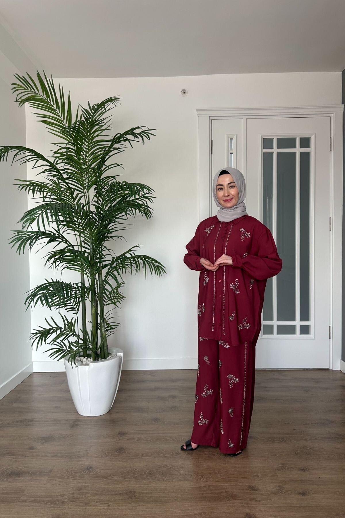 MUADİL PREMİUM TAŞLI TAKIM 2088 BORDO