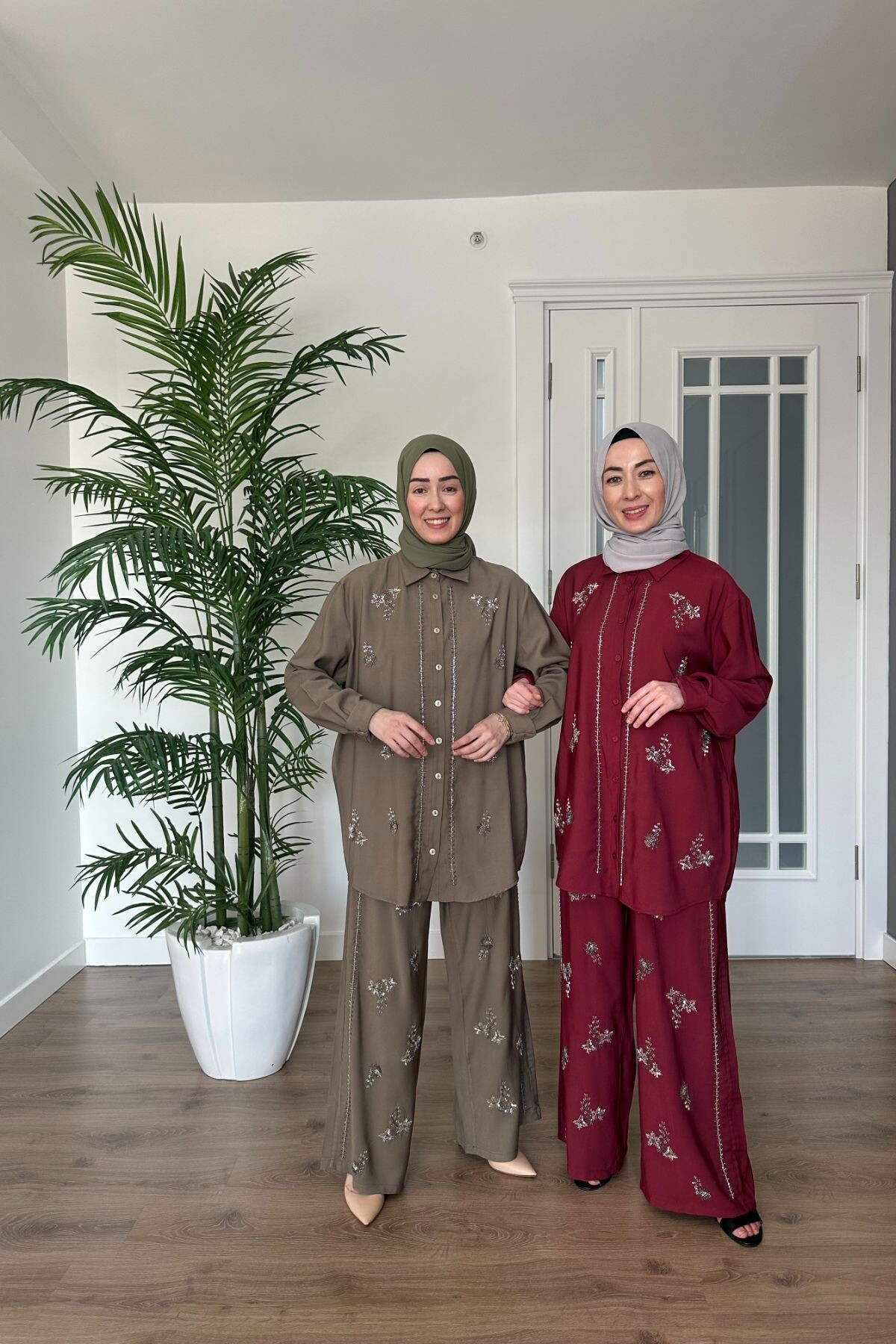 MUADİL PREMİUM TAŞLI TAKIM 2088 BORDO