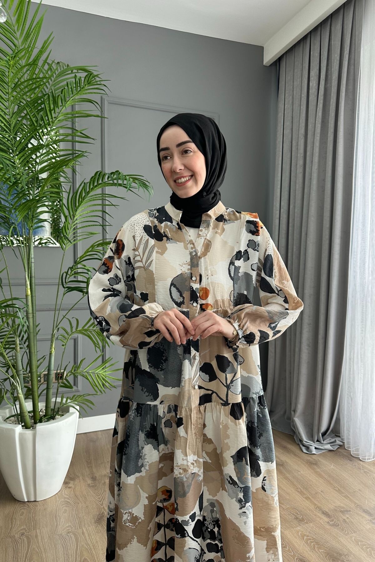 NOSS MODEL MODAL KUMAŞ ELBİSE SİYAH