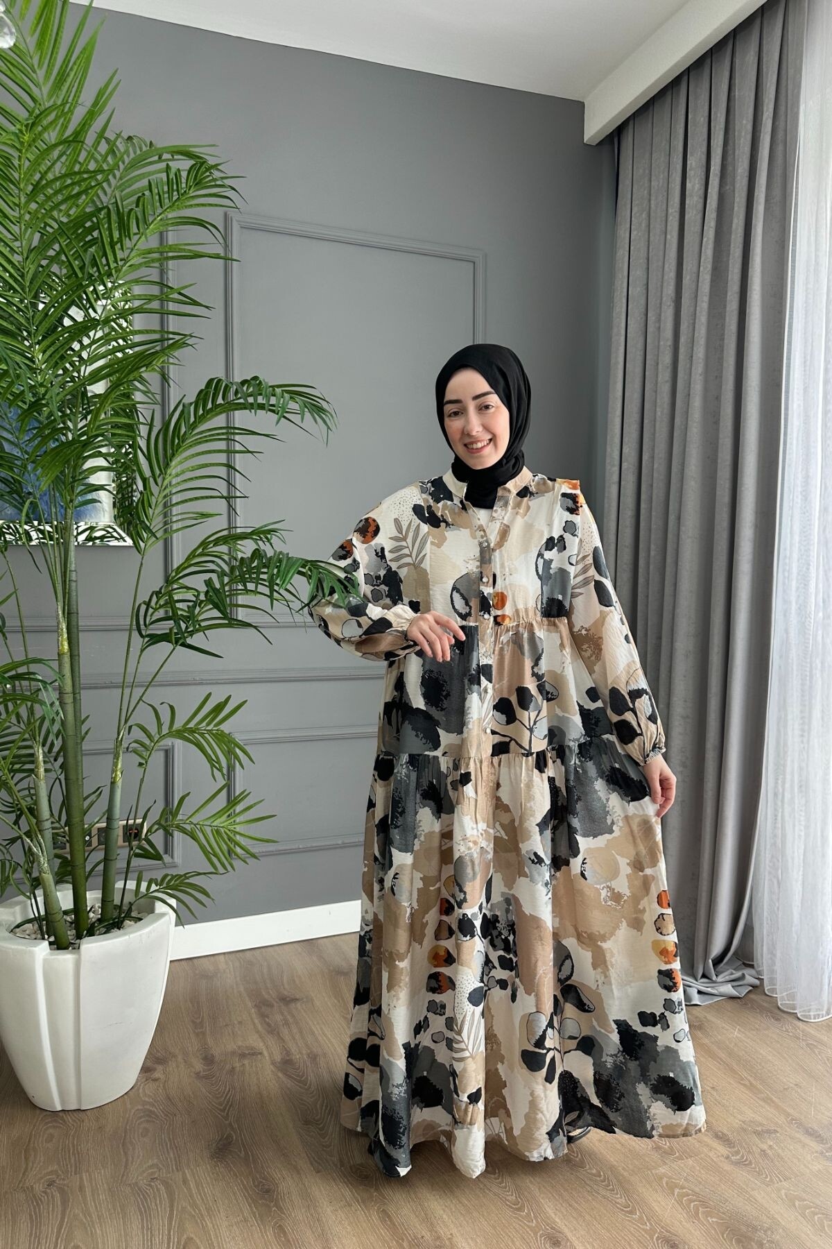 NOSS MODEL MODAL KUMAŞ ELBİSE SİYAH