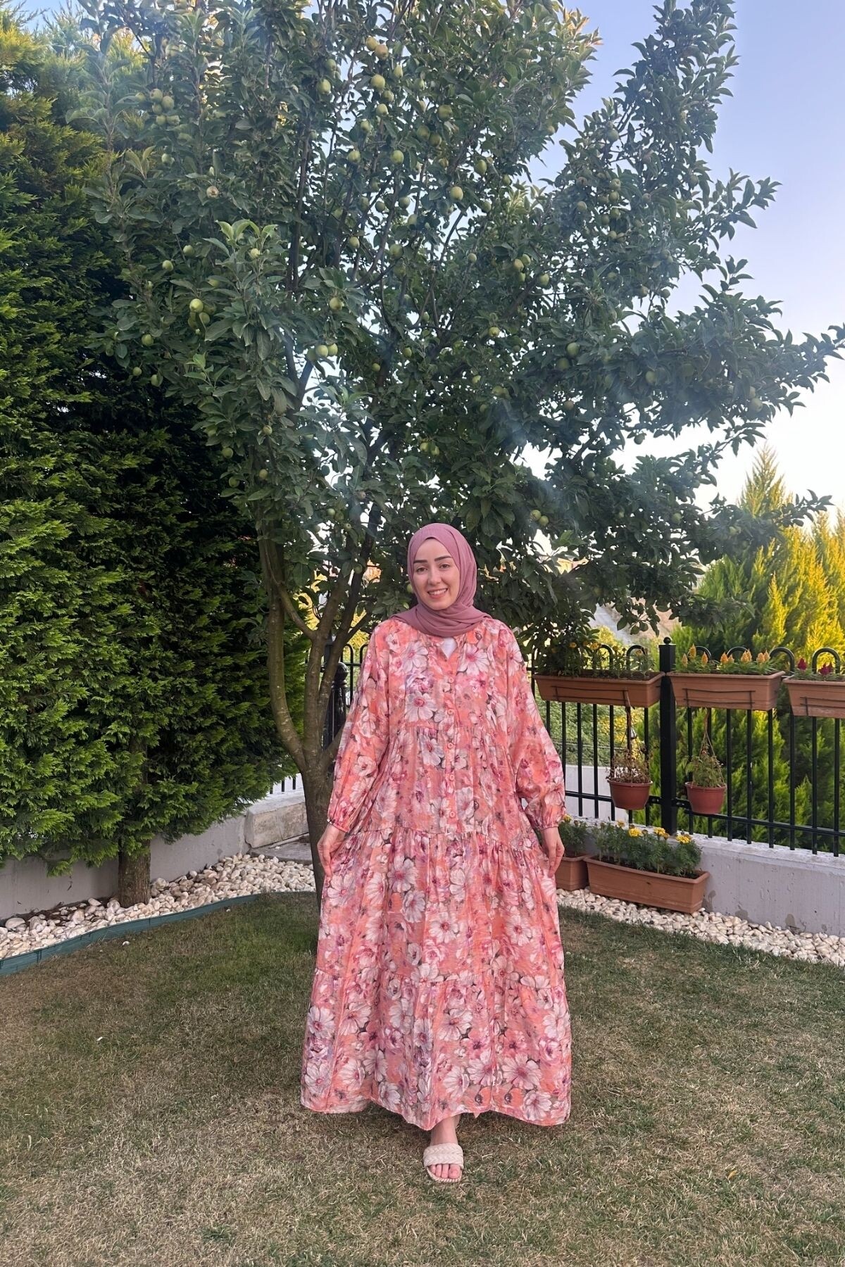 ORKİDE MODEL MANGO KUMAŞ ELBİSE PEMBE