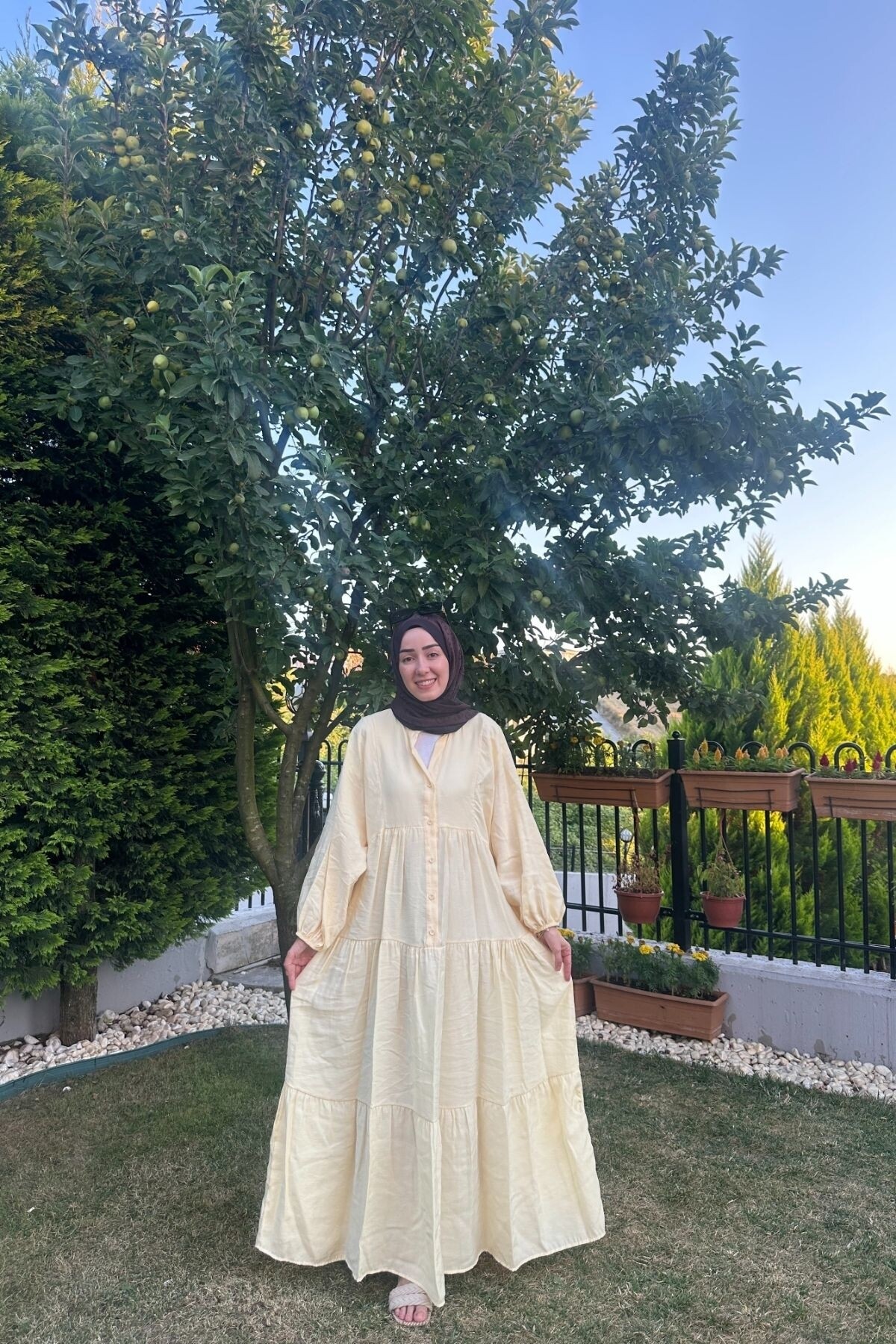 OVERSİZE VİSCON DÜZ MODEL SARI