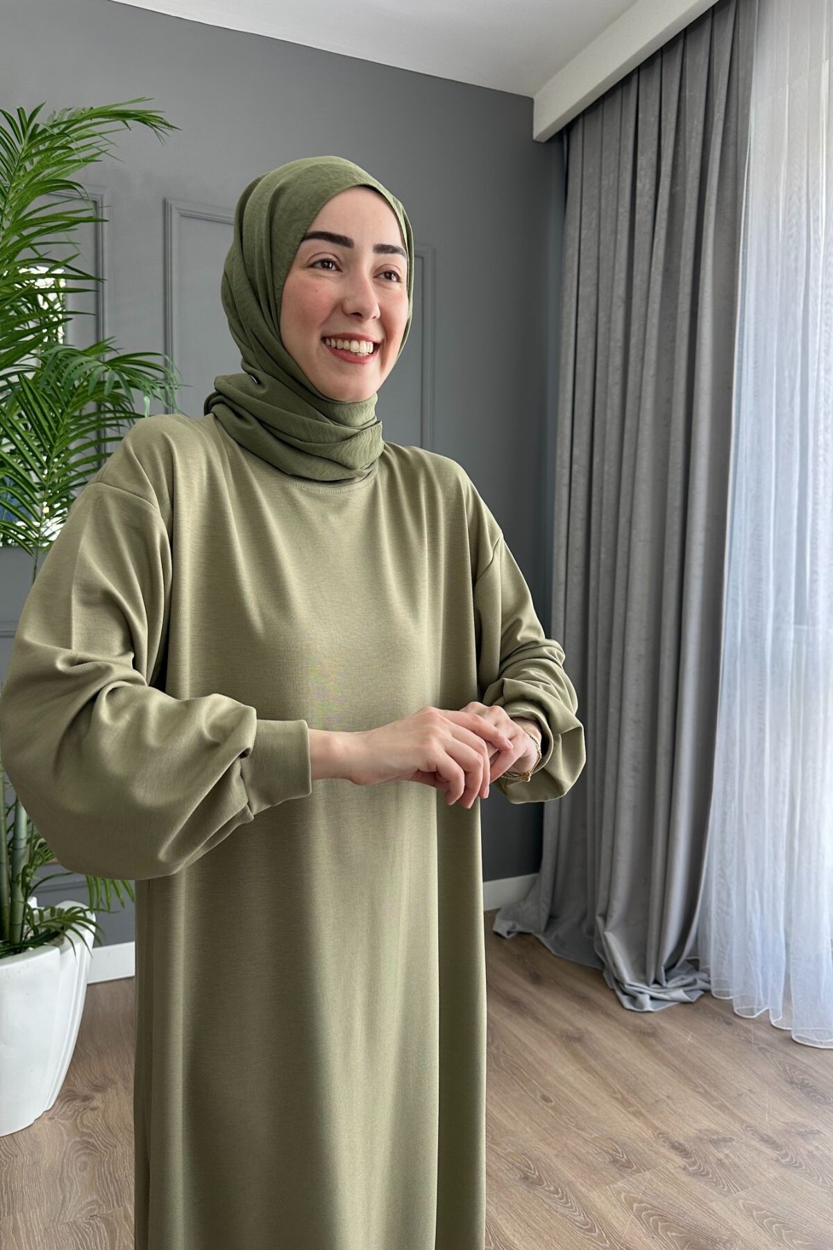 OYSHO ELBİSE 1506 HAKİ